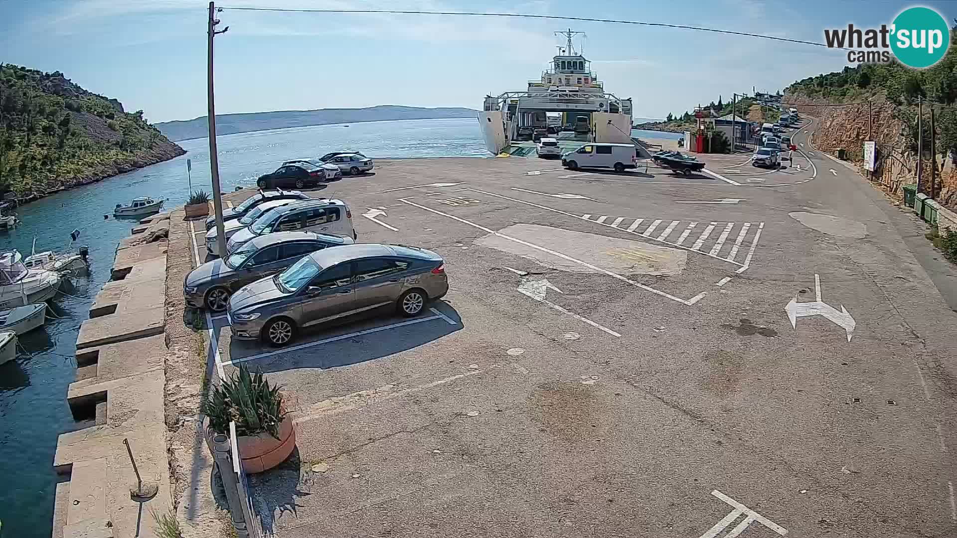 Webcam Prizna ferry port to Pag island