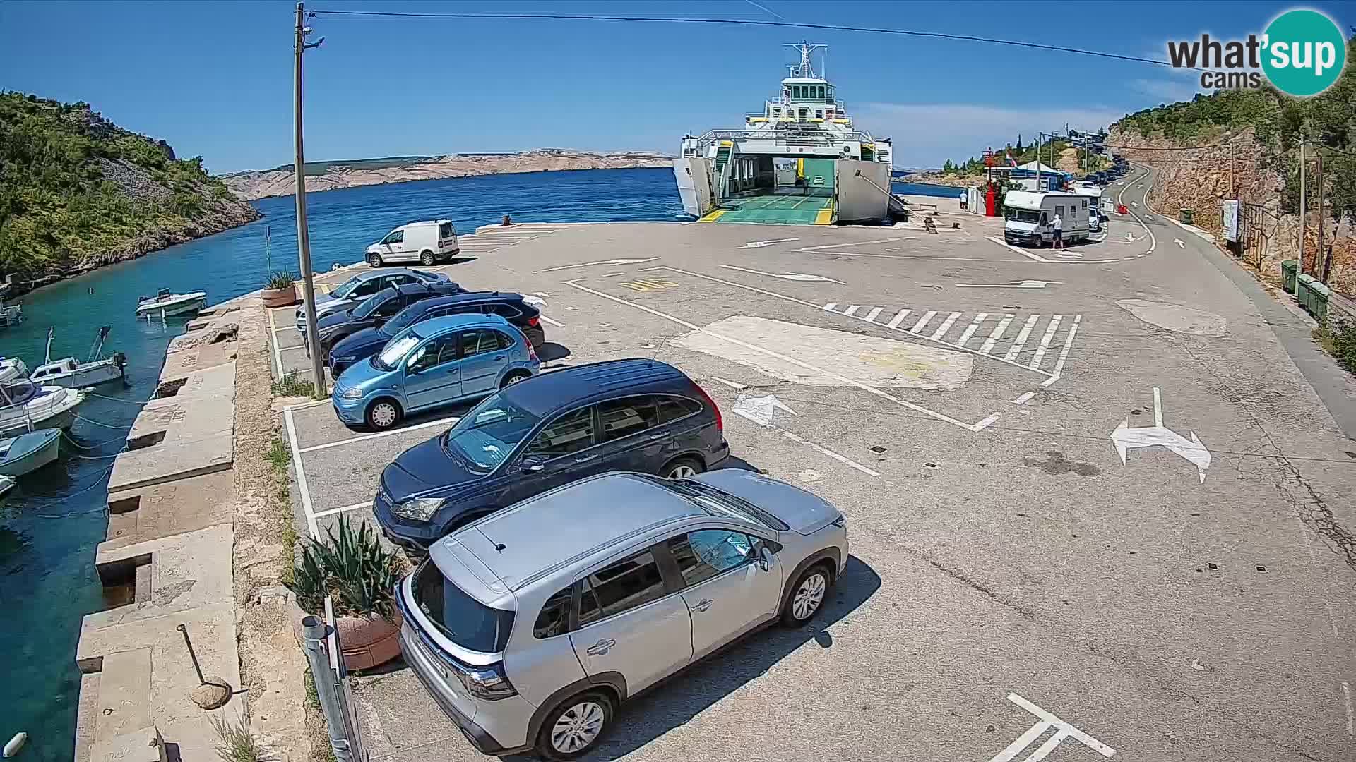 Webcam Prizna ferry port to Pag island