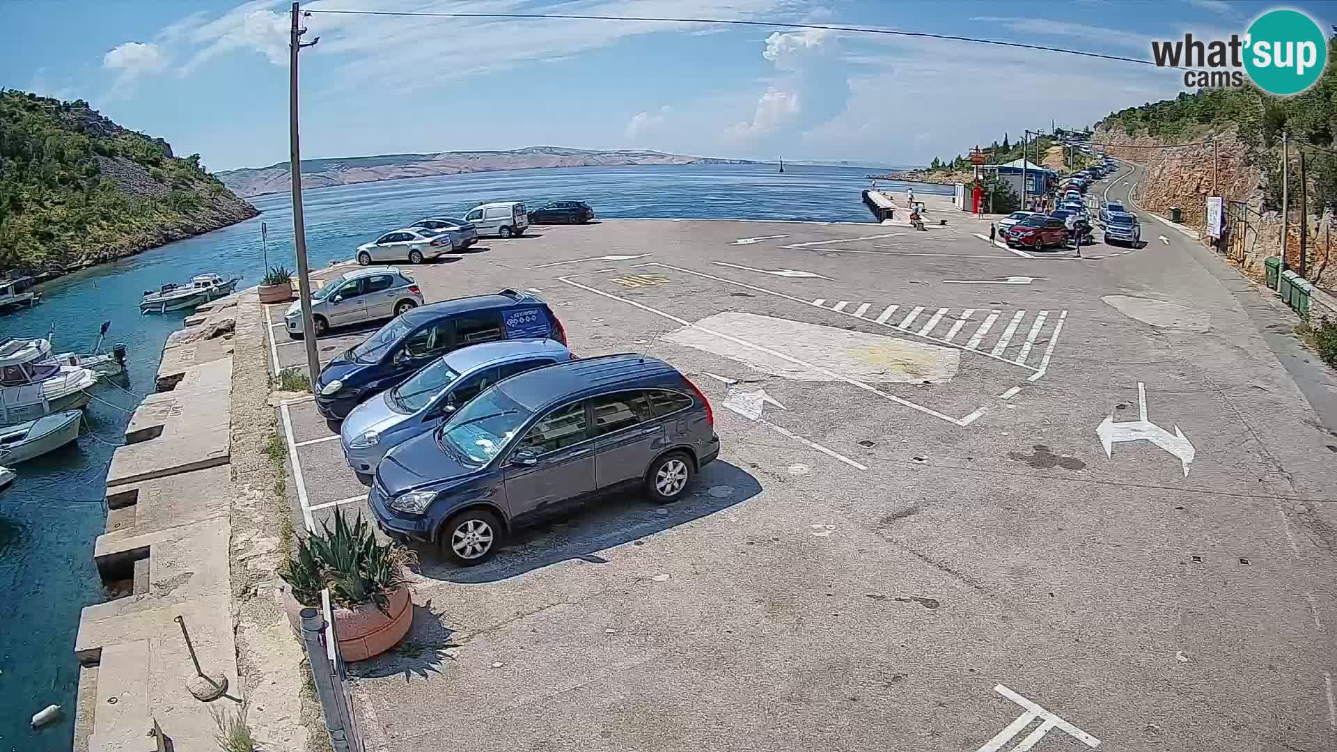 Webcam Fährhafen Prizna – zur Insel Pag