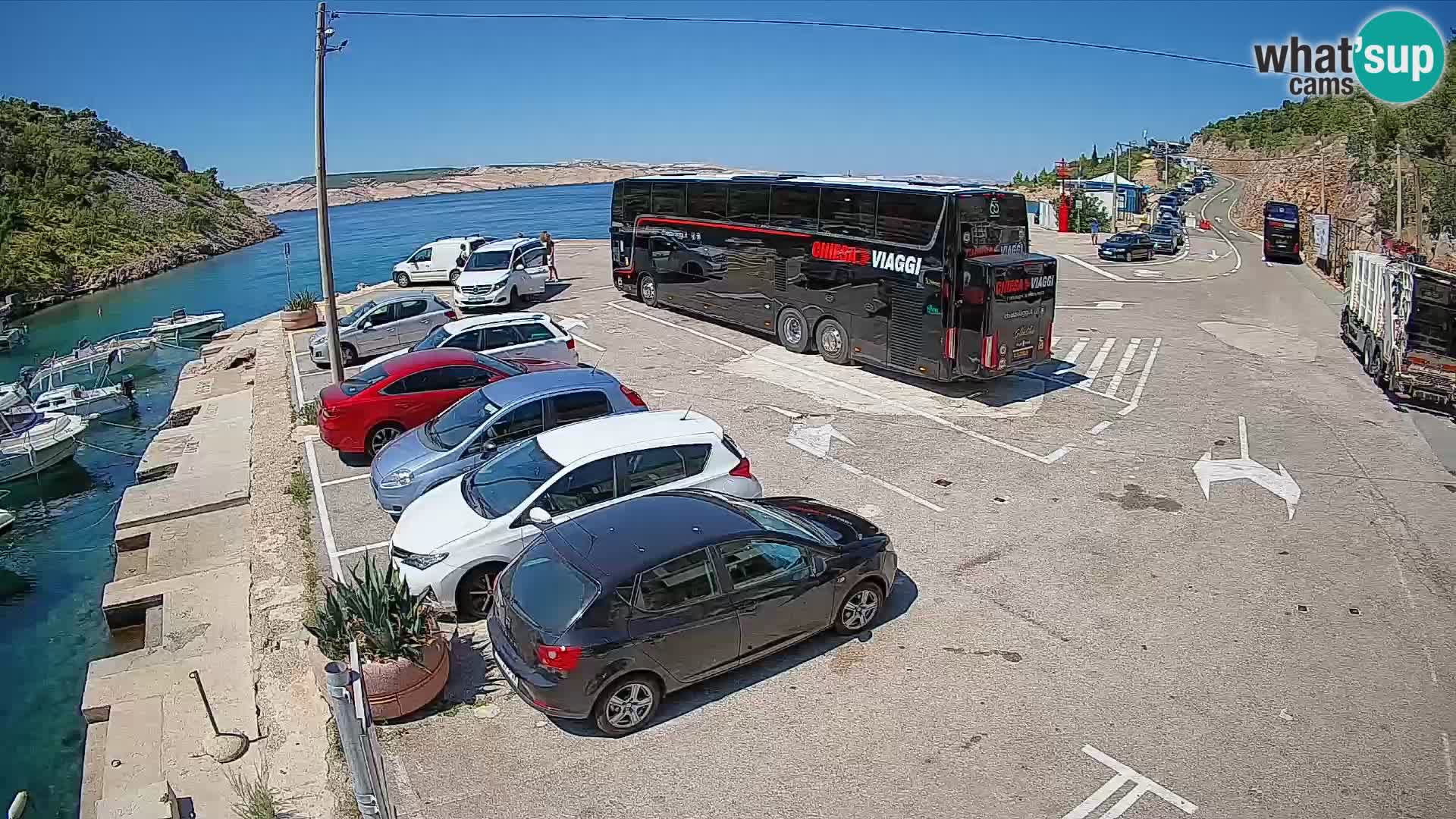 Webcam port de ferry de Prizna – vers l’île de Pag