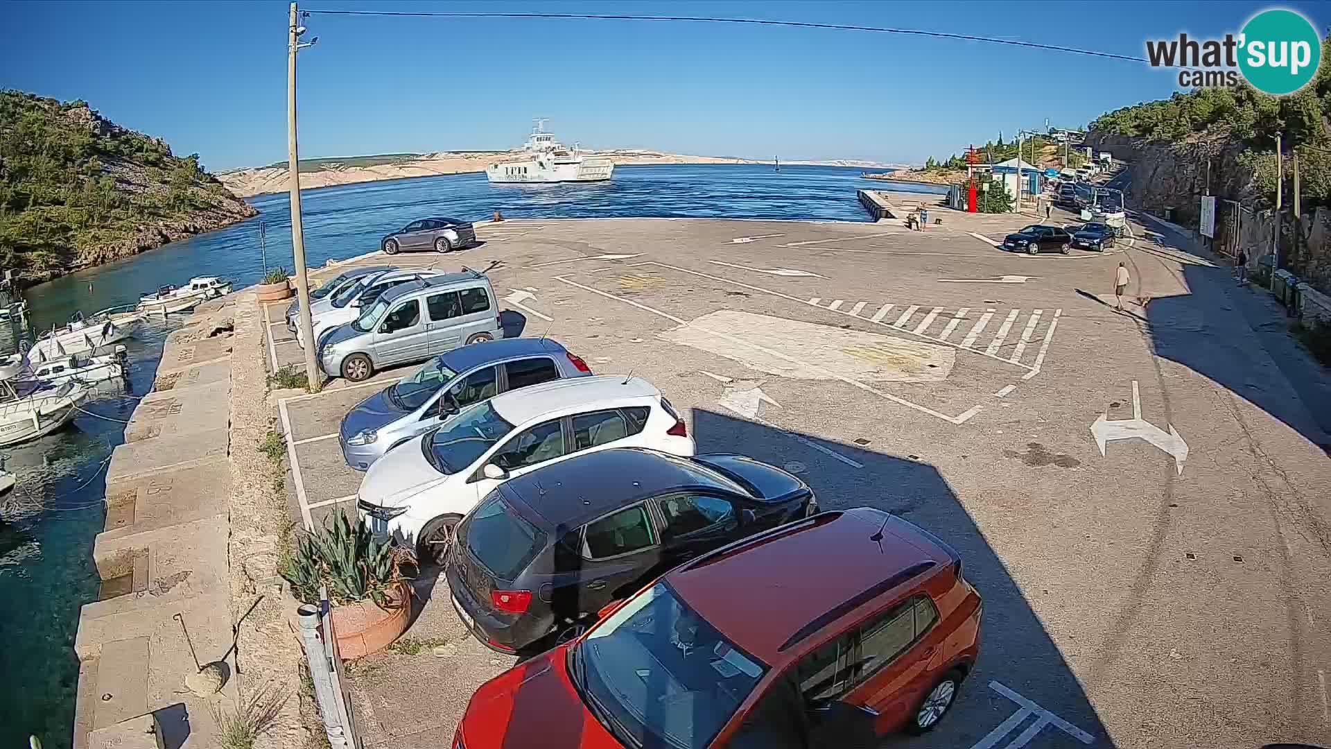 Webcam port de ferry de Prizna – vers l’île de Pag