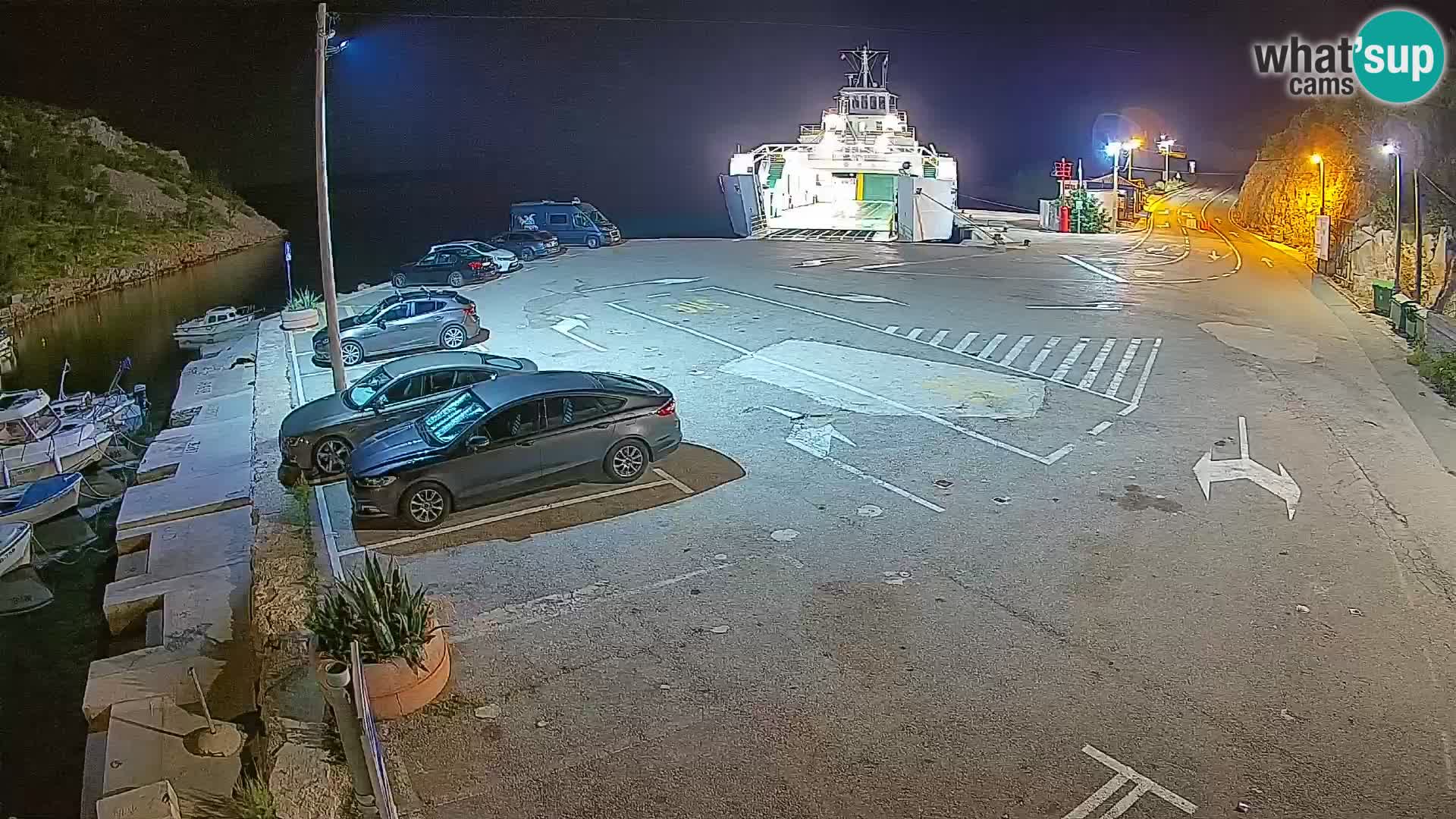 Webcam Prizna ferry port to Pag island