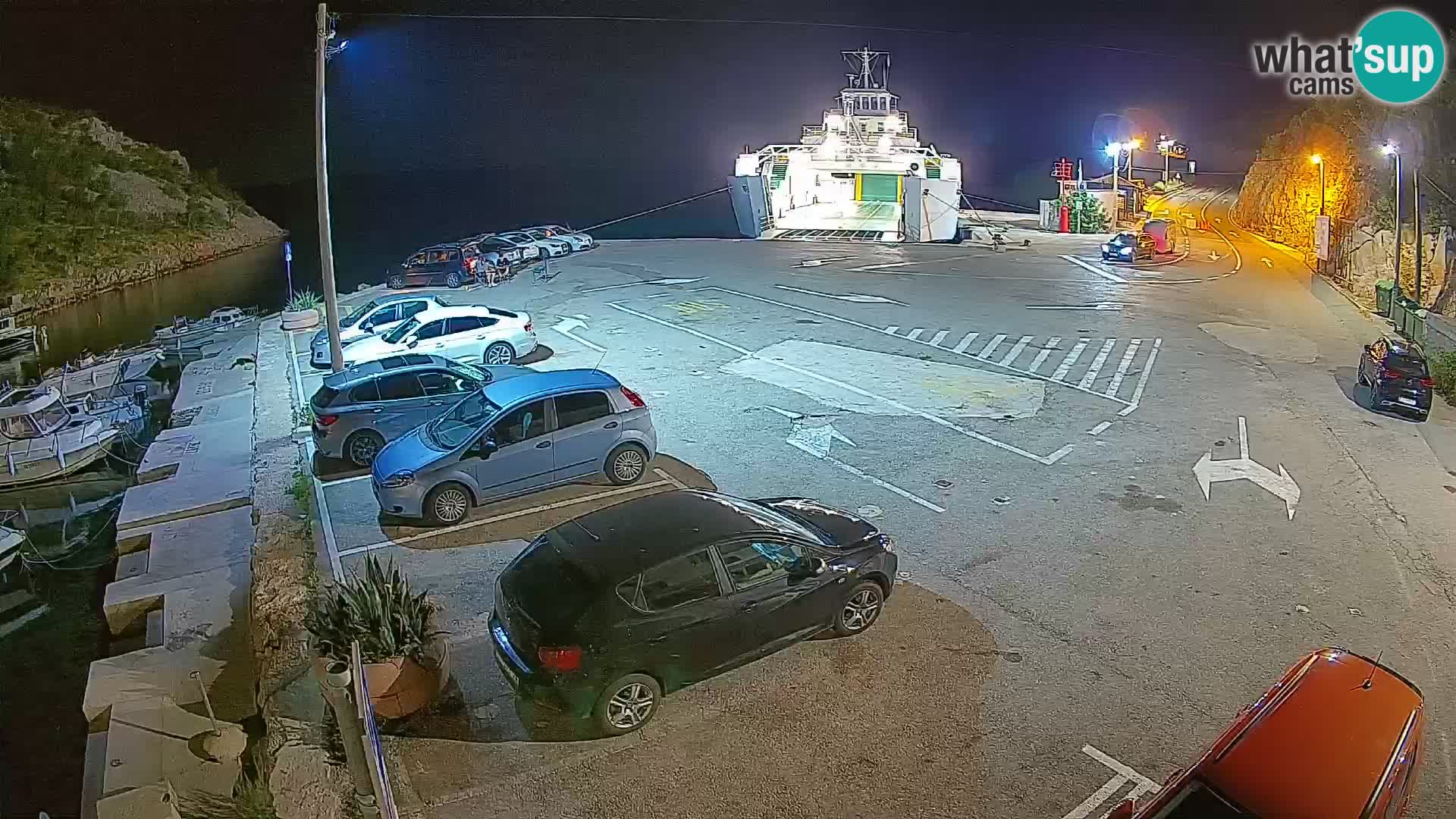 Webcam port de ferry de Prizna – vers l’île de Pag