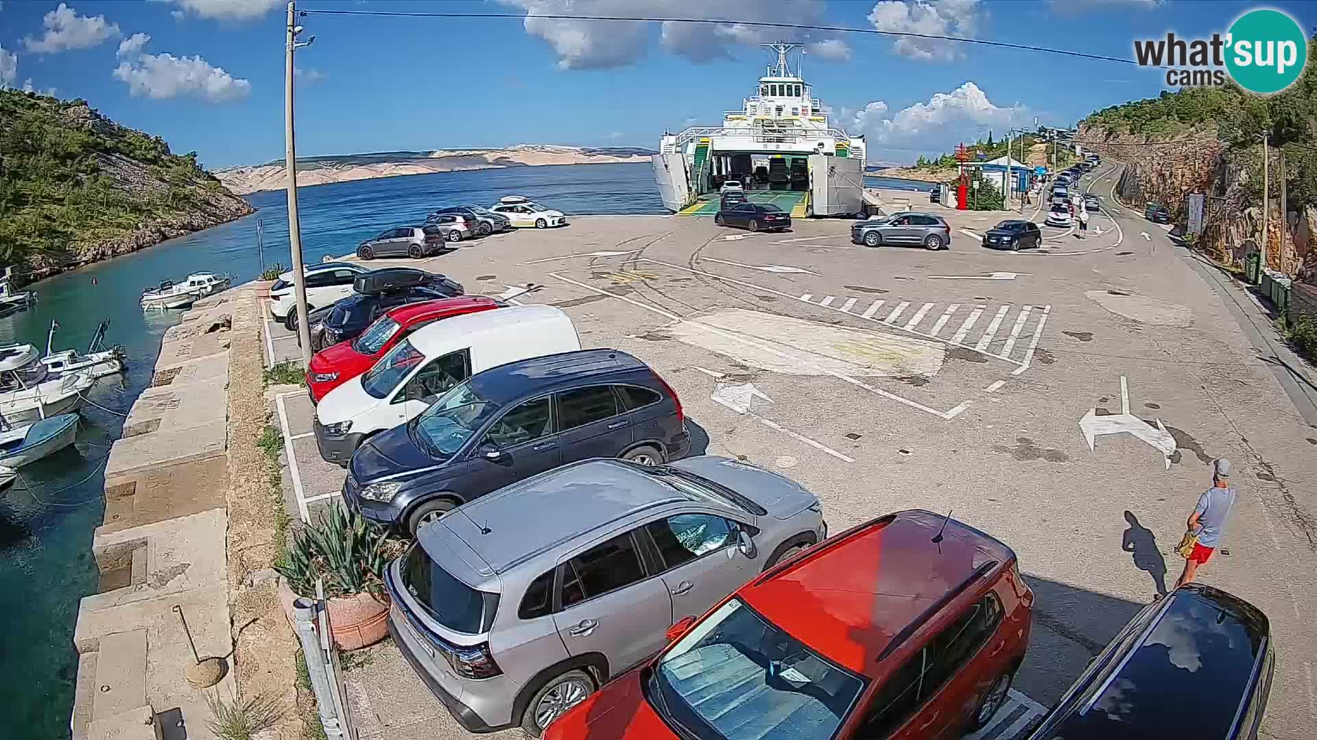 Webcam Fährhafen Prizna – zur Insel Pag