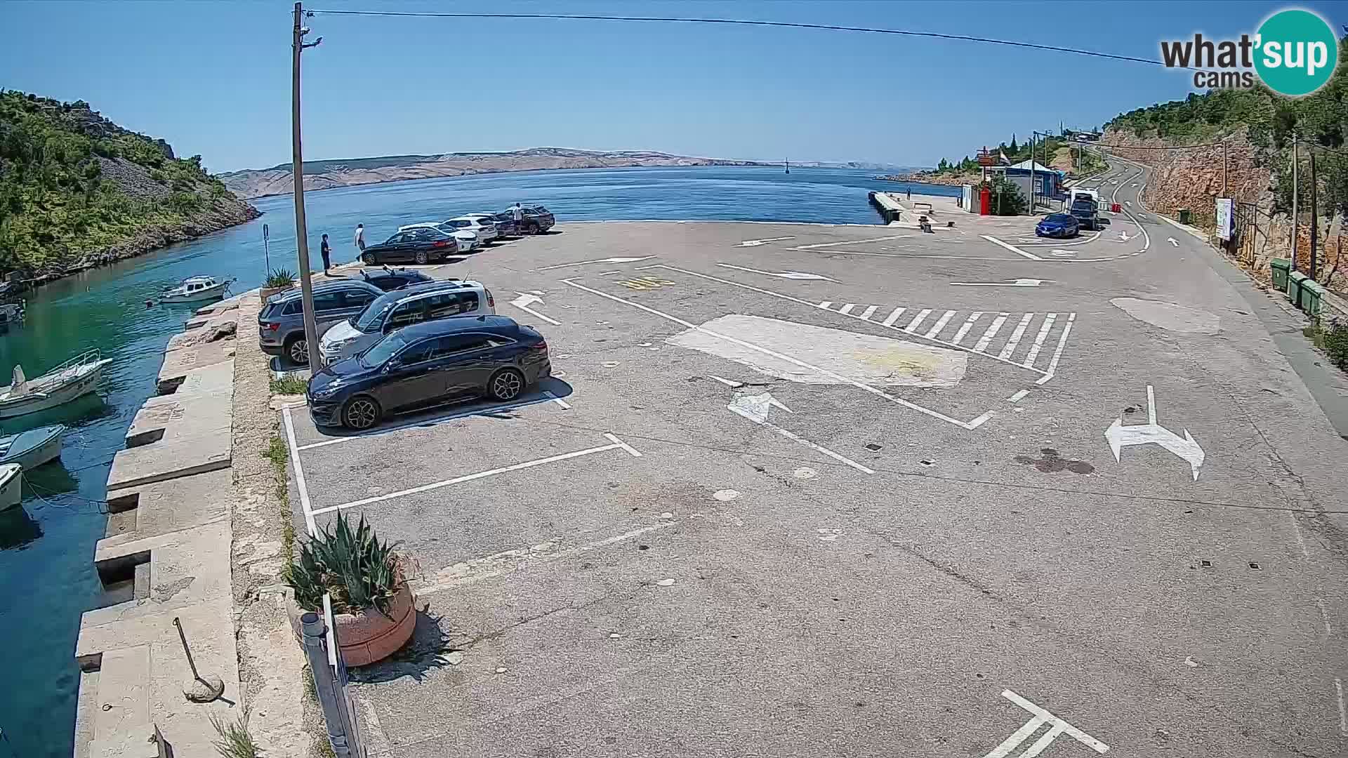 Webcam port de ferry de Prizna – vers l’île de Pag