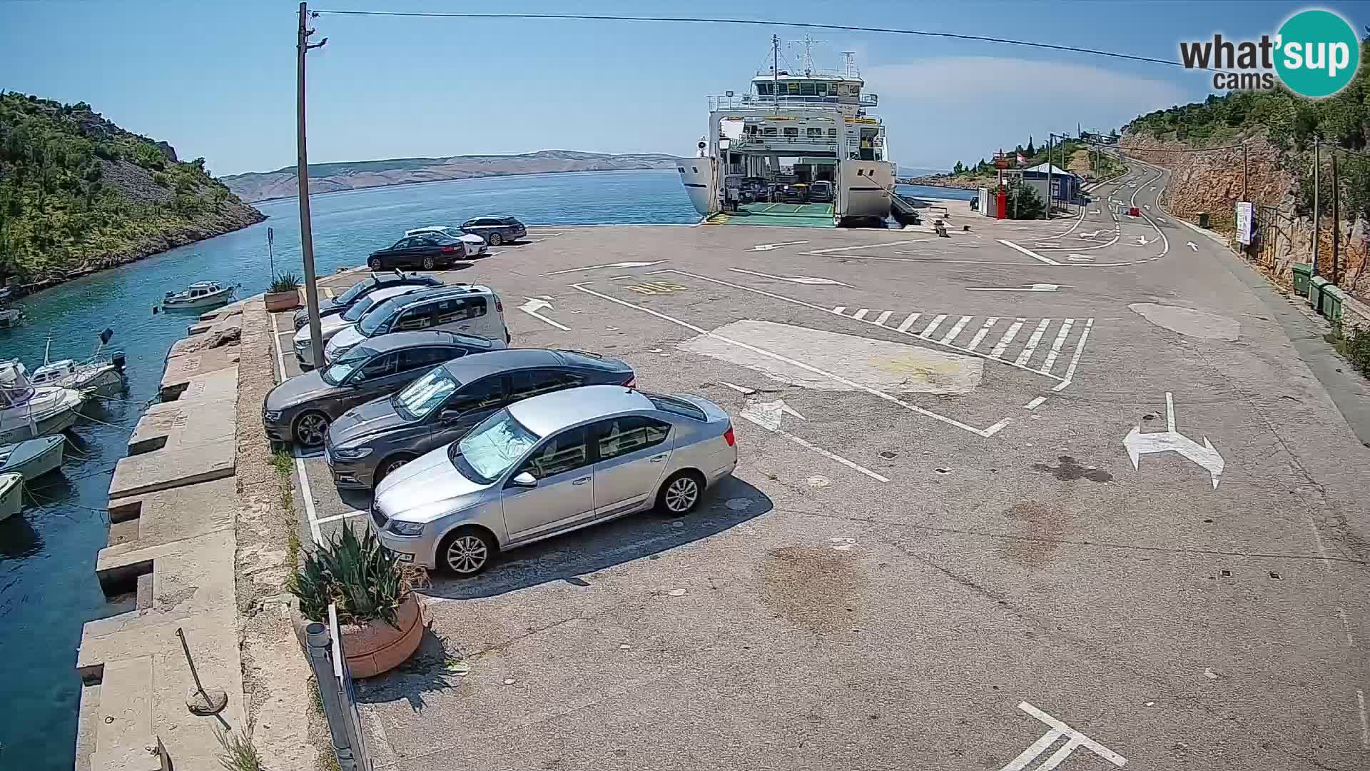 Webcam Prizna ferry port to Pag island