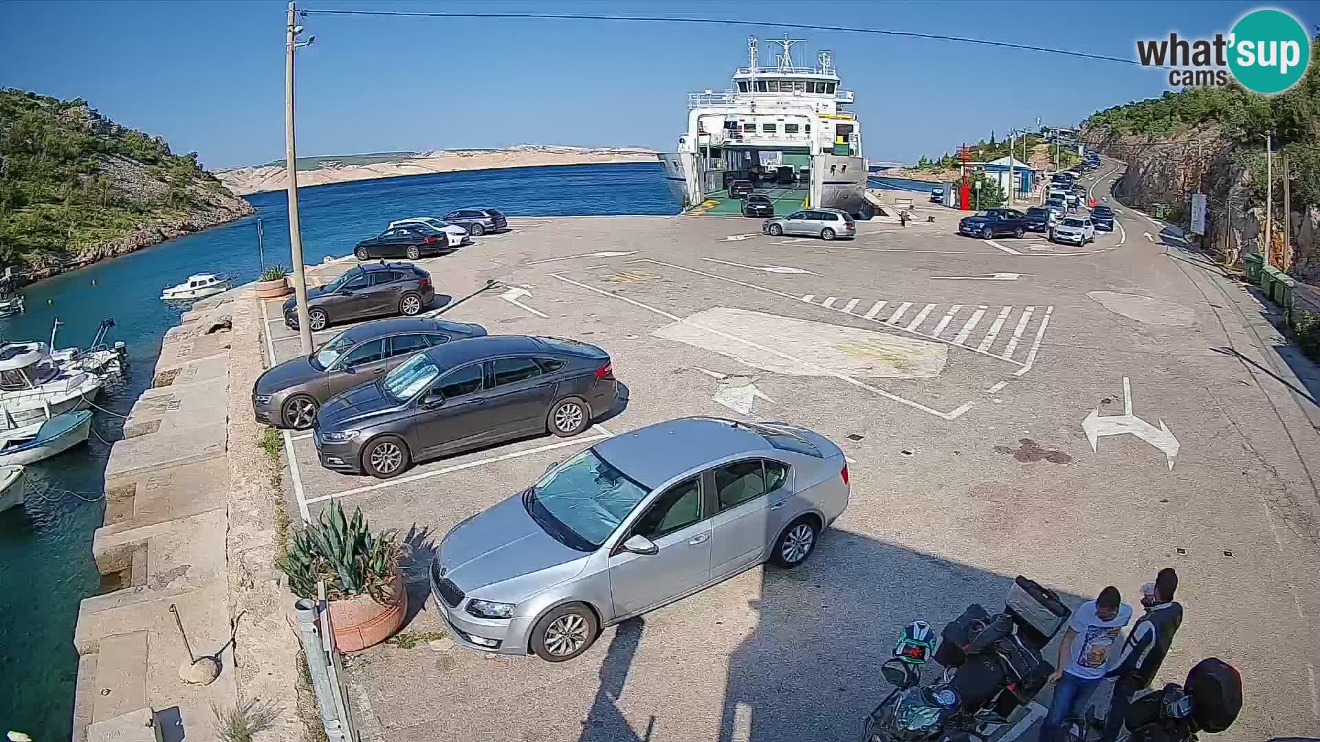 Webcam port de ferry de Prizna – vers l’île de Pag