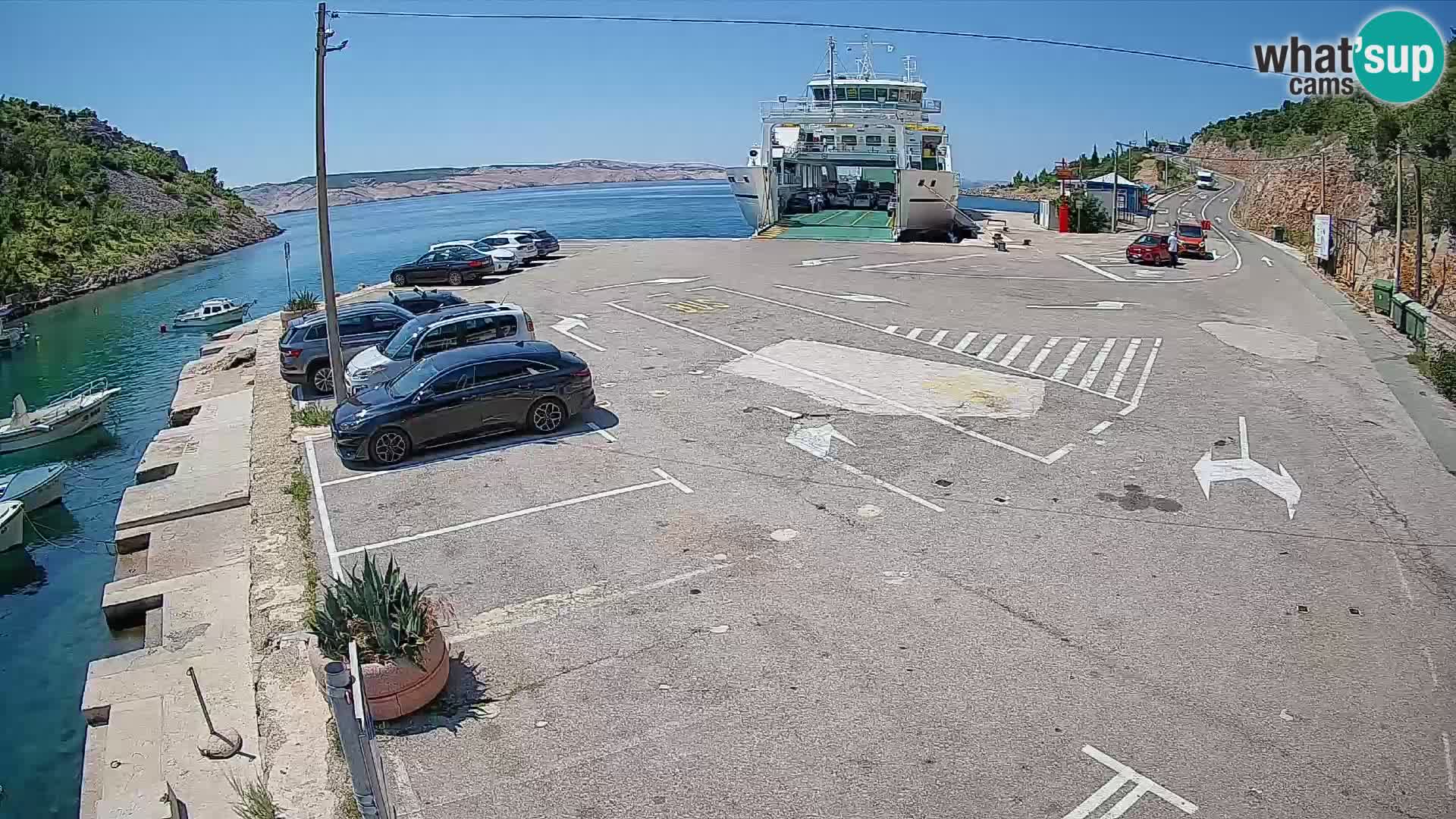 Webcam port de ferry de Prizna – vers l’île de Pag