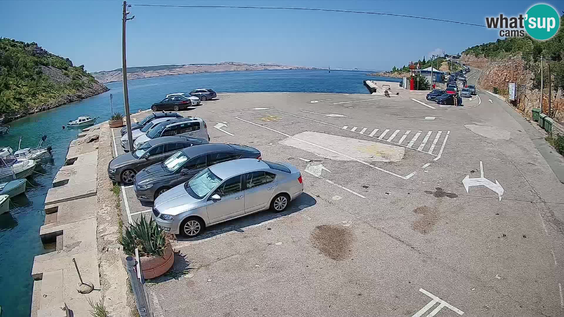 Webcam Prizna ferry port to Pag island