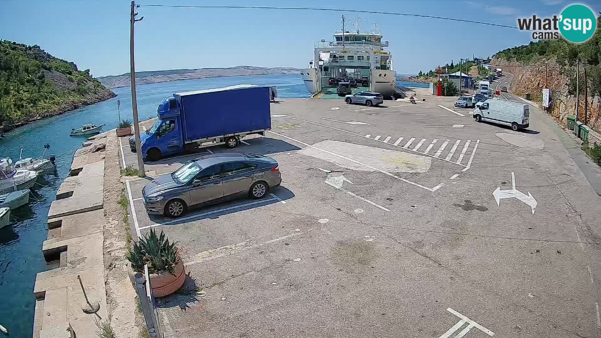 Webcam Prizna ferry port to Pag island