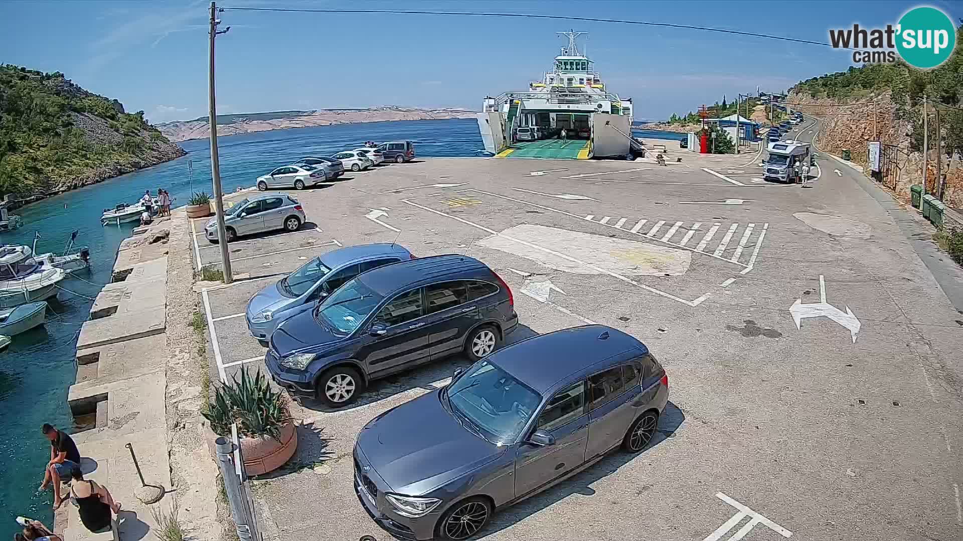 Webcam port de ferry de Prizna – vers l’île de Pag