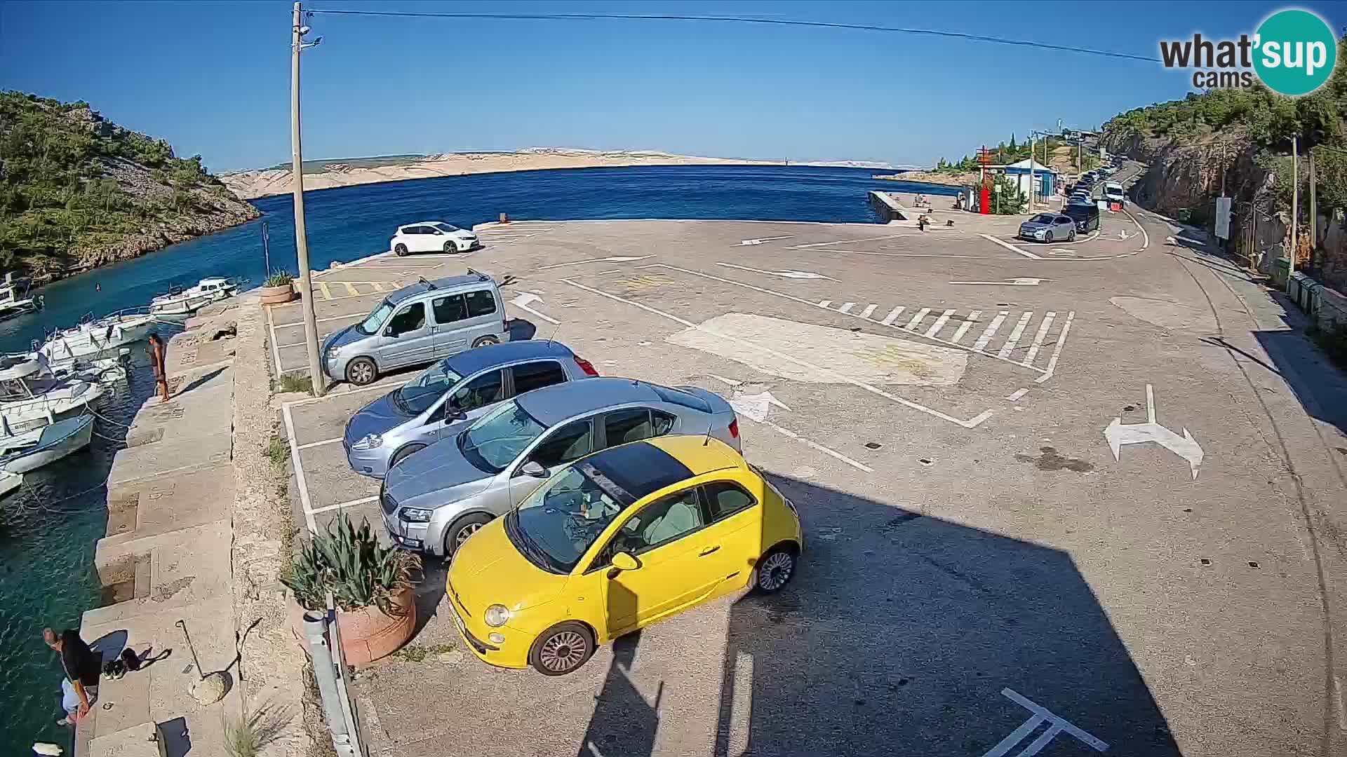 Webcam port de ferry de Prizna – vers l’île de Pag