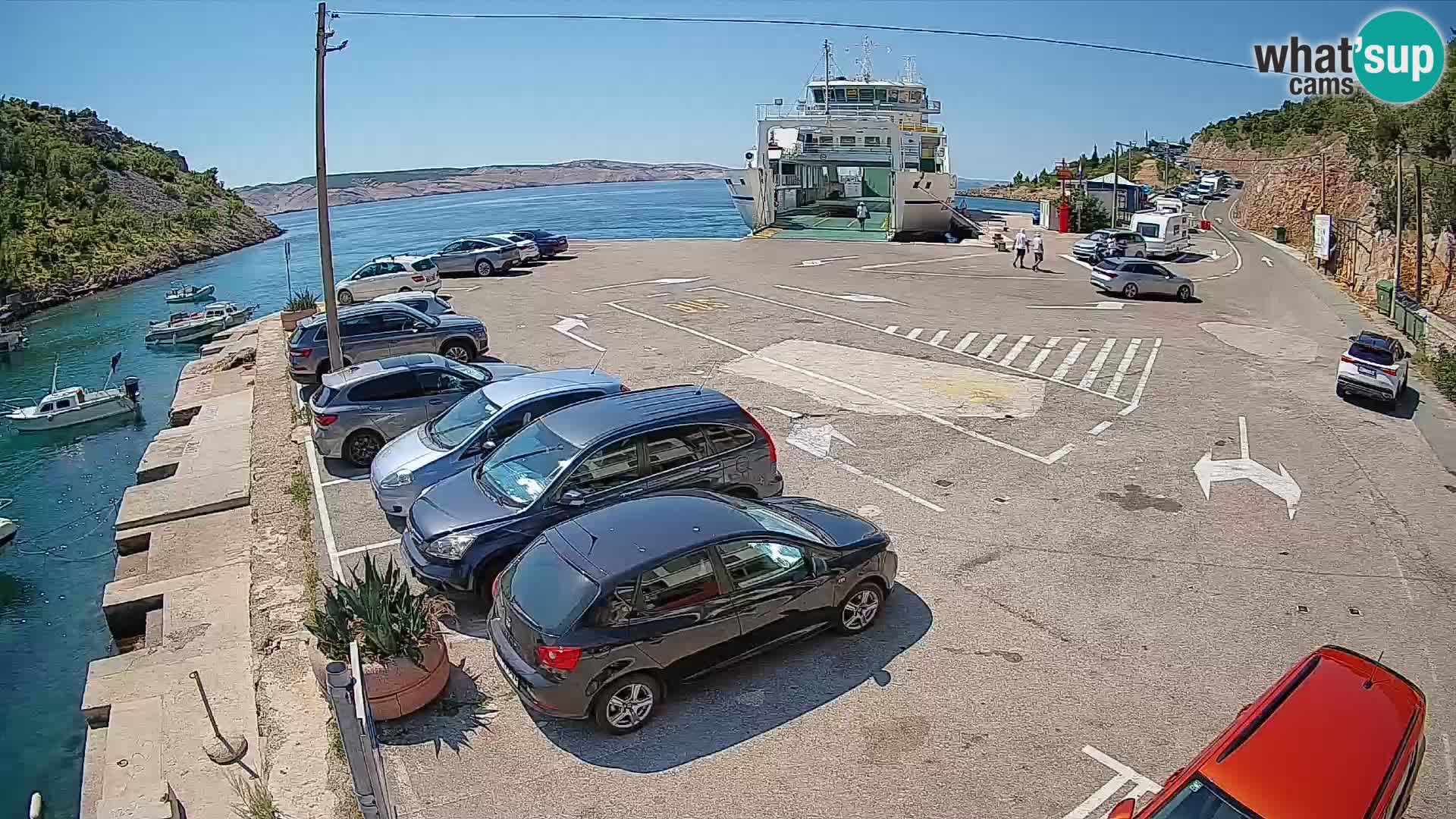 Webcam Fährhafen Prizna – zur Insel Pag