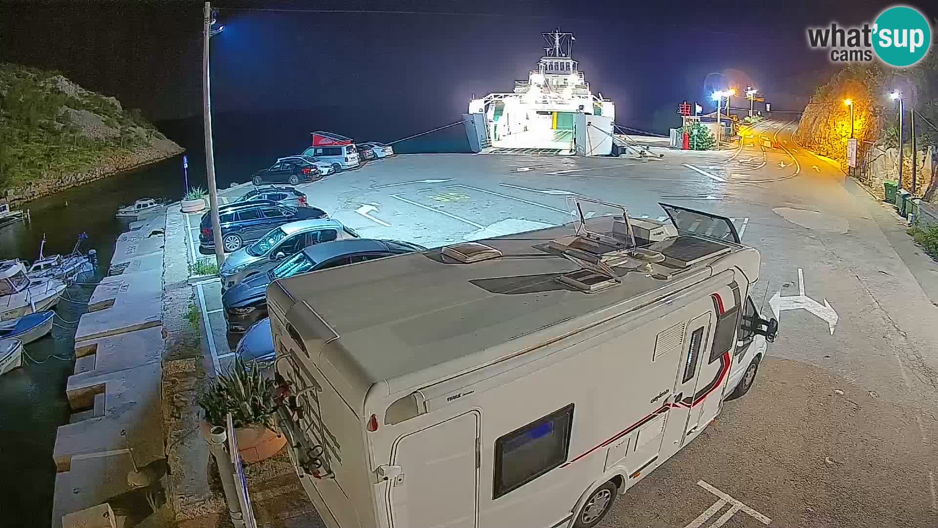 Webcam port de ferry de Prizna – vers l’île de Pag
