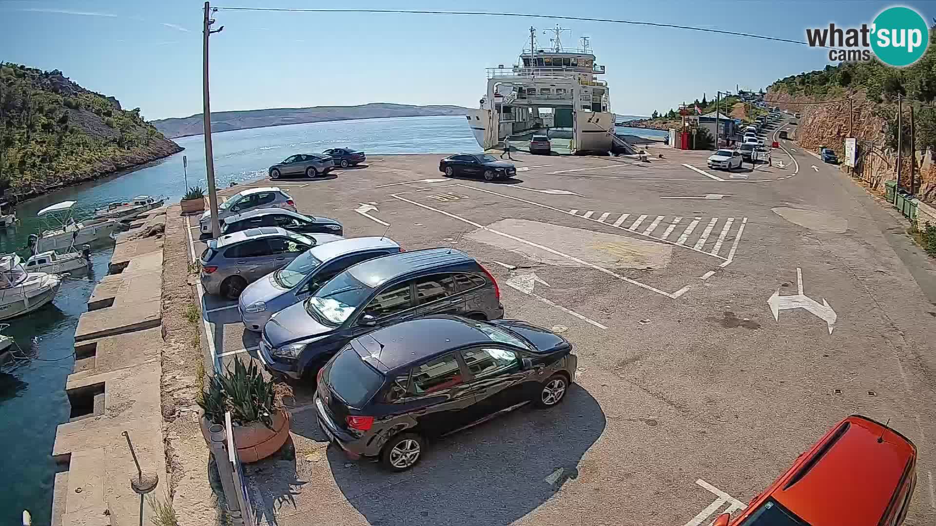 Webcam port de ferry de Prizna – vers l’île de Pag