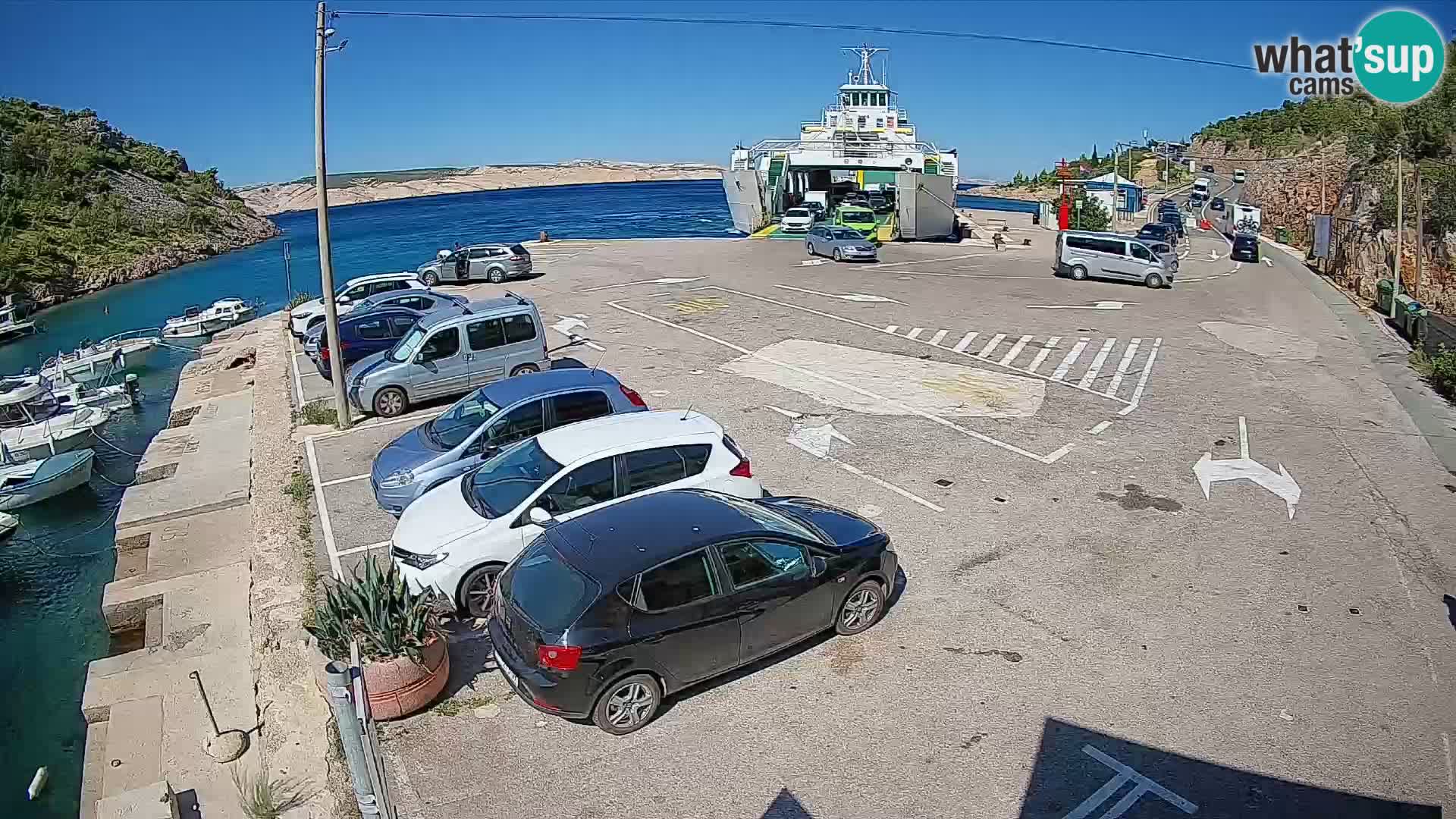 Webcam port de ferry de Prizna – vers l’île de Pag