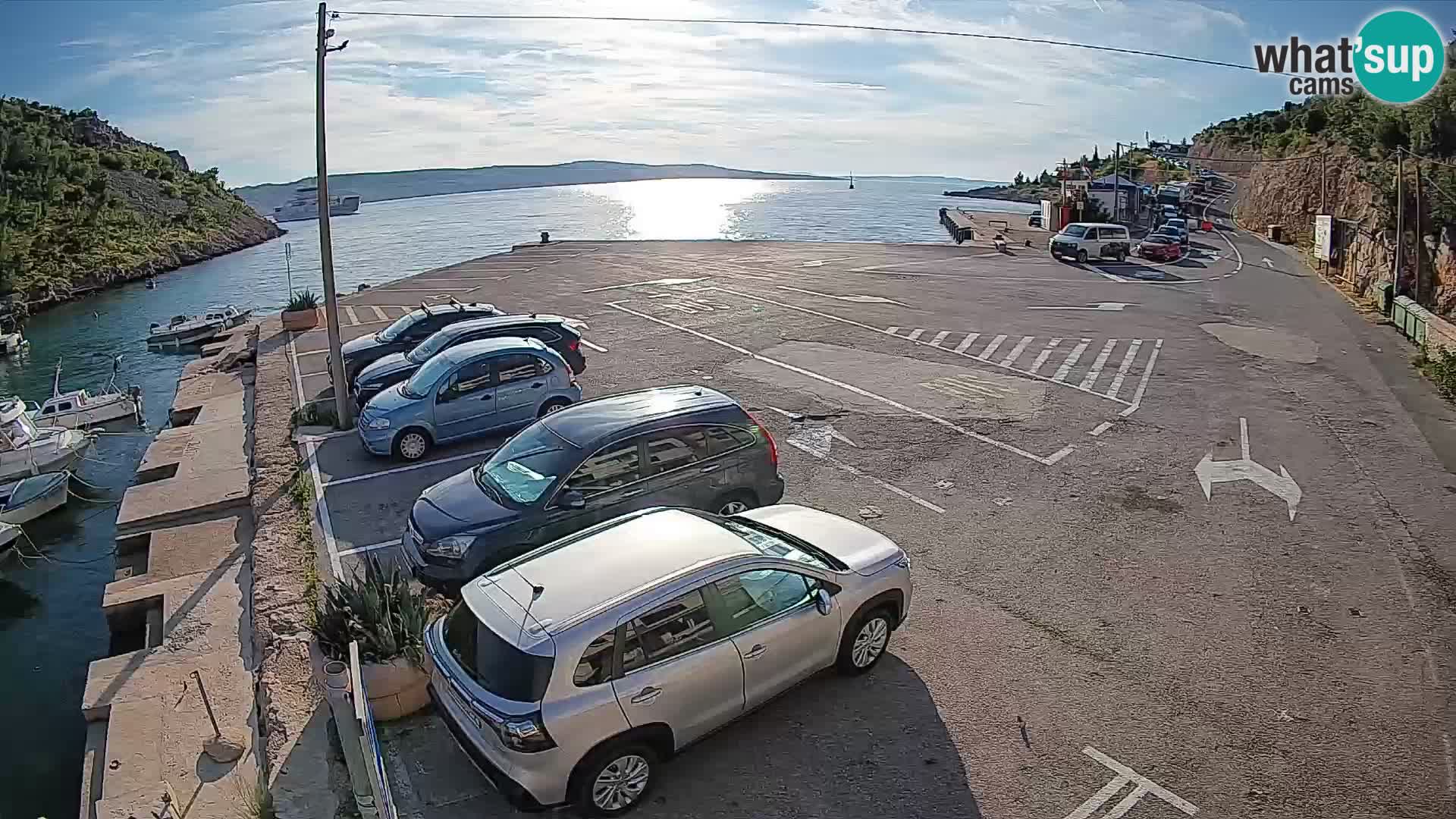 Webcam port de ferry de Prizna – vers l’île de Pag