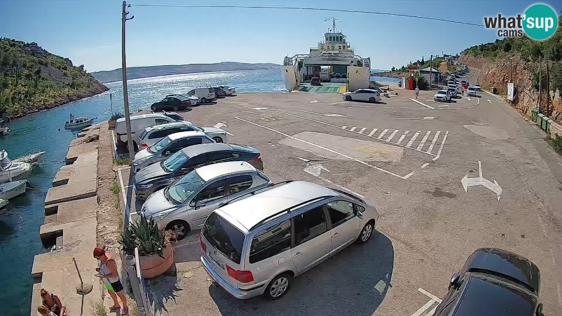 Webcam port de ferry de Prizna – vers l’île de Pag
