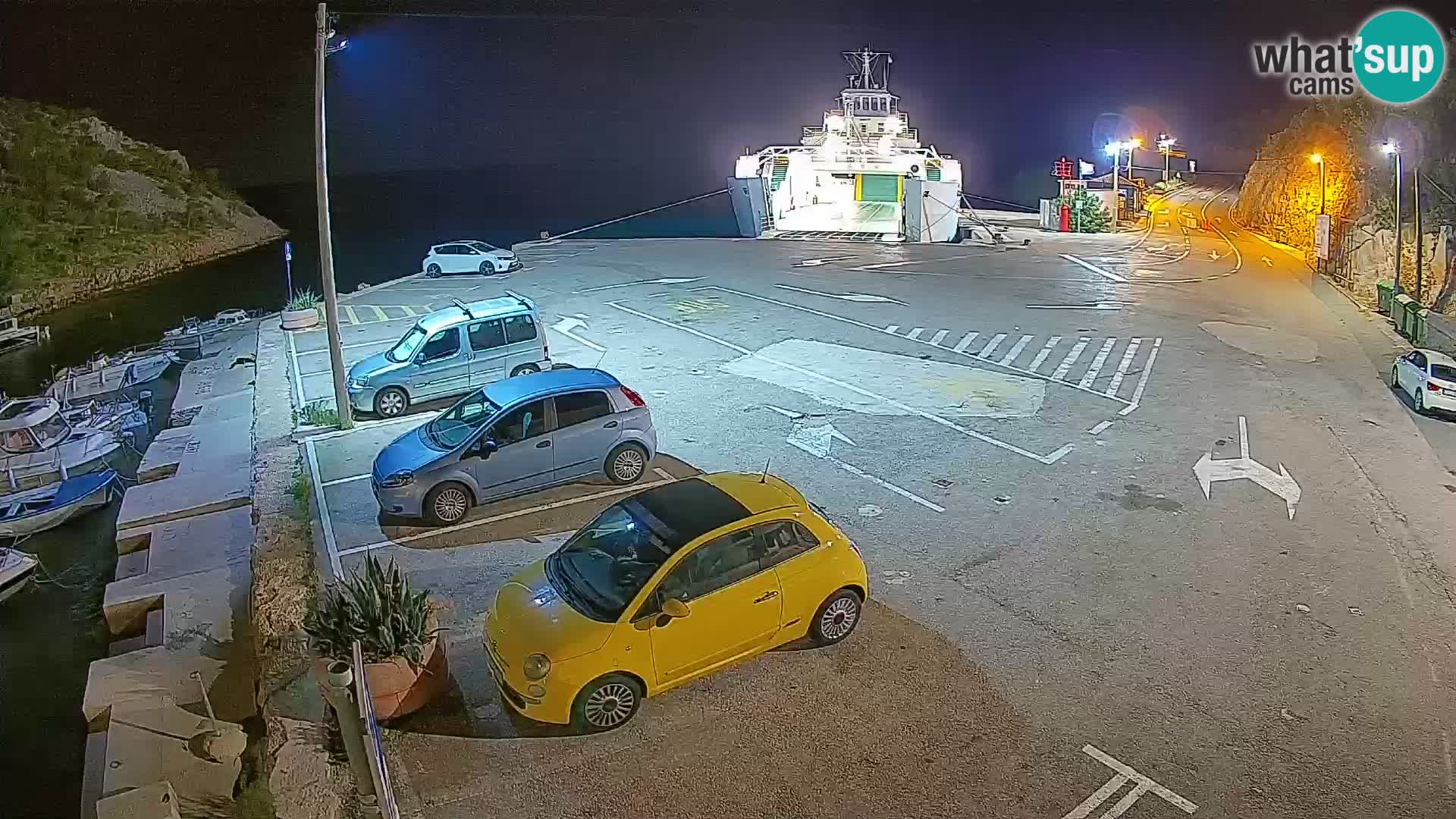Webcam port de ferry de Prizna – vers l’île de Pag