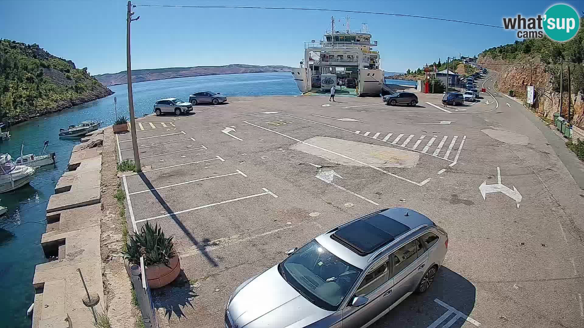 Webcam Fährhafen Prizna – zur Insel Pag