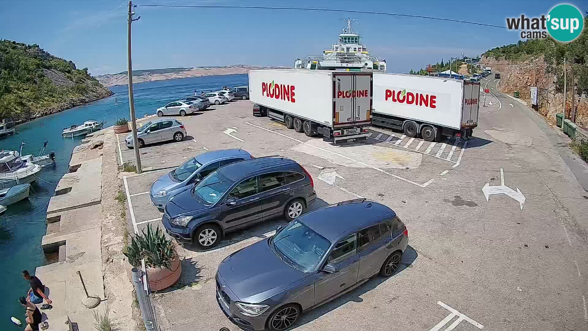 Webcam Fährhafen Prizna – zur Insel Pag