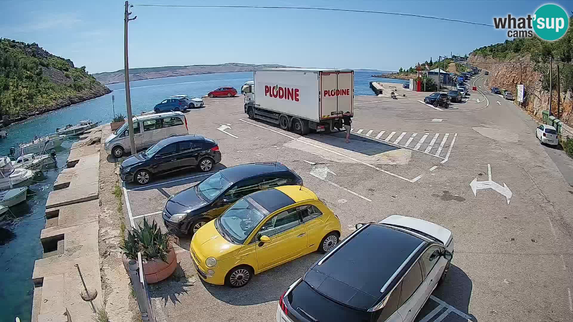 Webcam Prizna ferry port to Pag island
