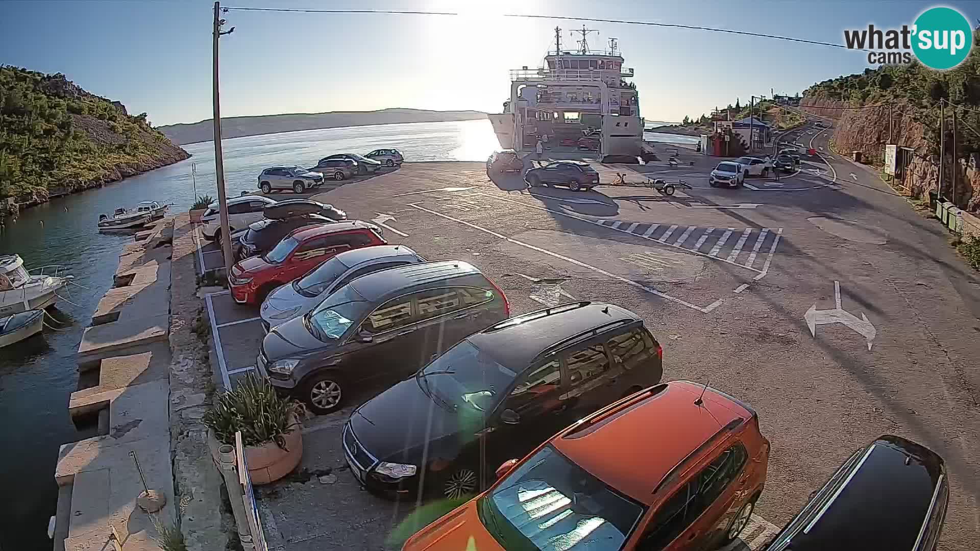 Webcam Fährhafen Prizna – zur Insel Pag