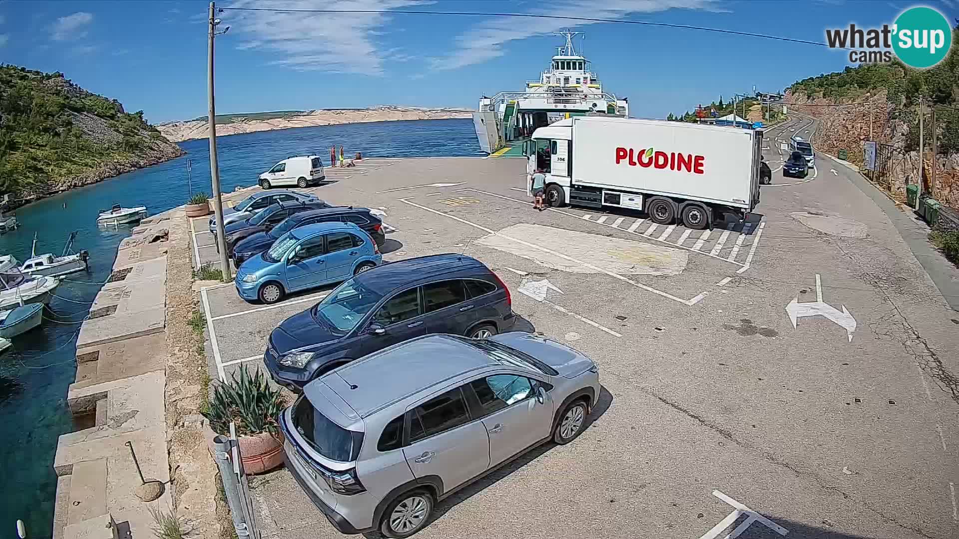 Webcam Prizna ferry port to Pag island