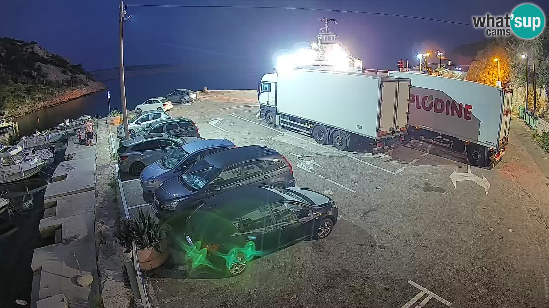Webcam Fährhafen Prizna – zur Insel Pag