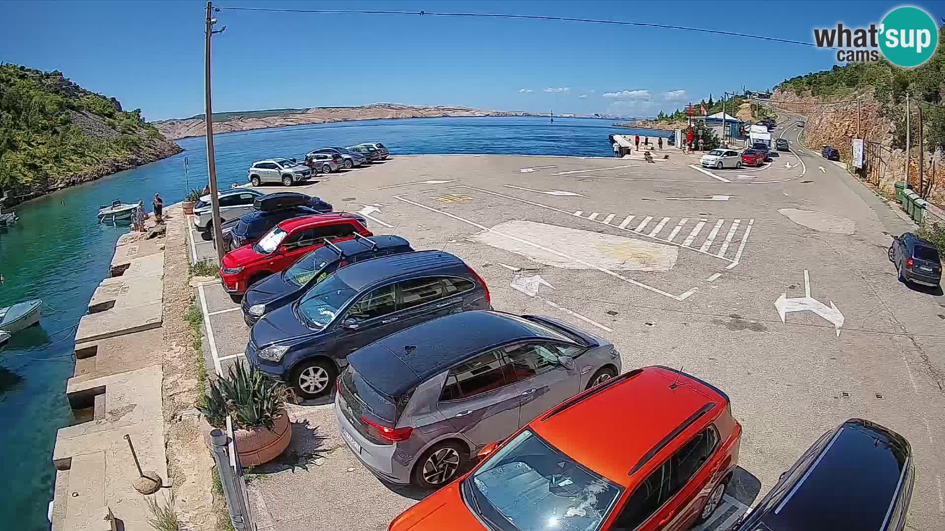 Webcam Prizna ferry port to Pag island