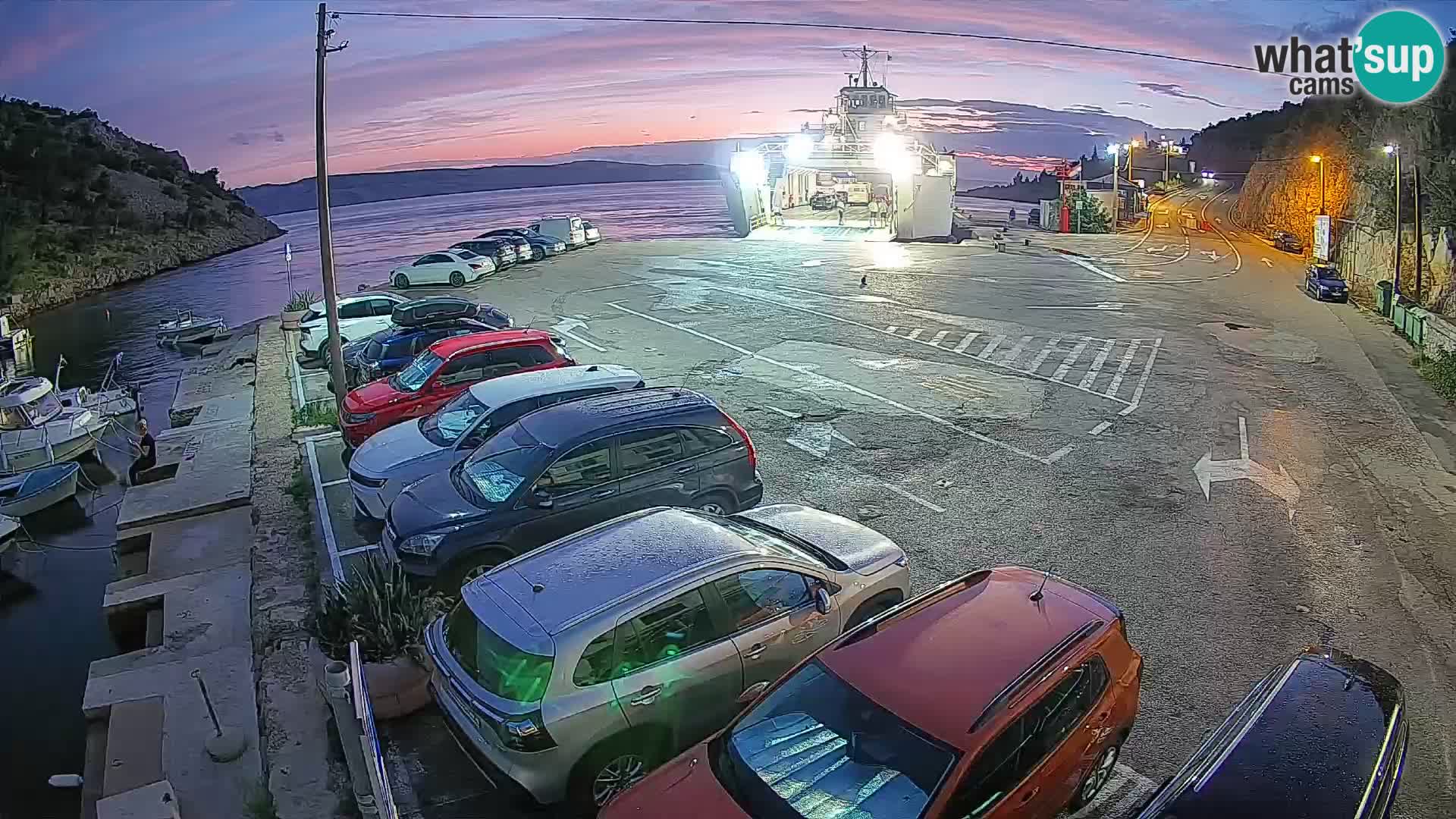 Webcam Prizna ferry port to Pag island