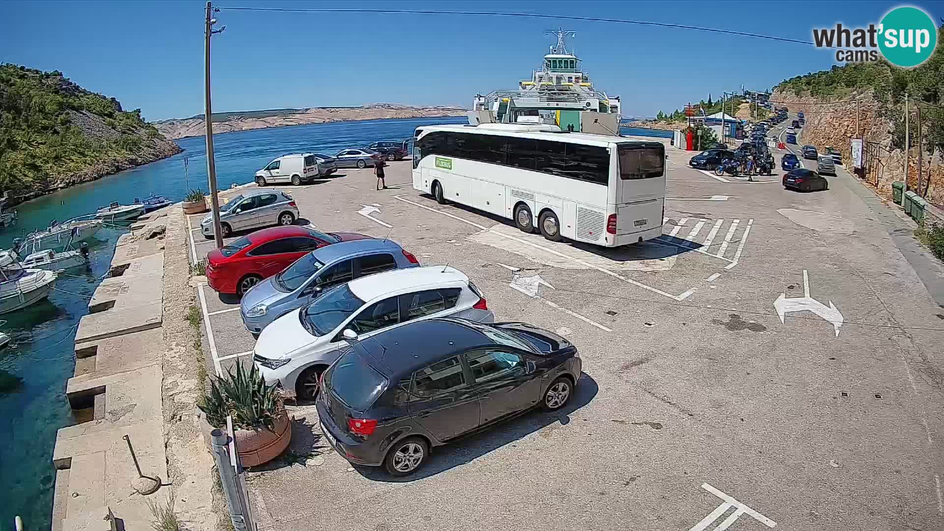 Webcam Fährhafen Prizna – zur Insel Pag