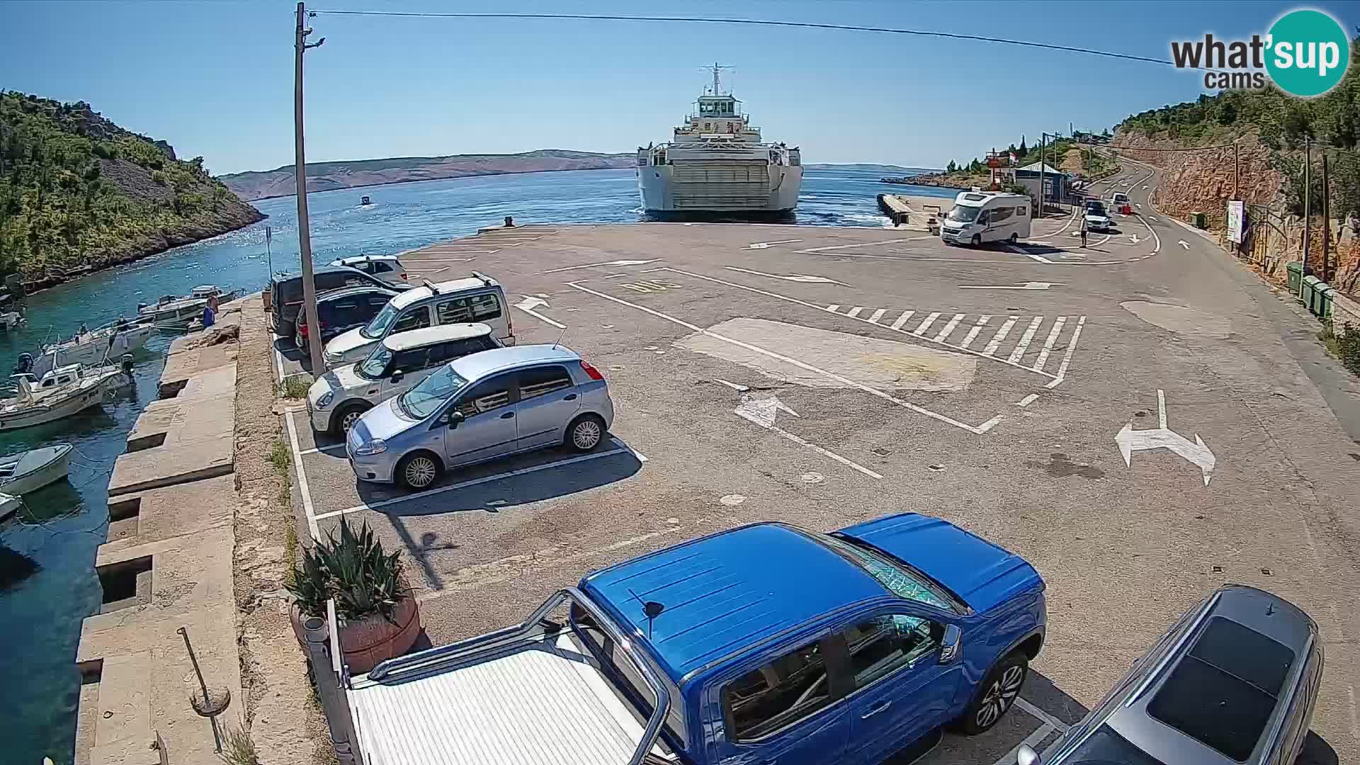 Webcam port de ferry de Prizna – vers l’île de Pag