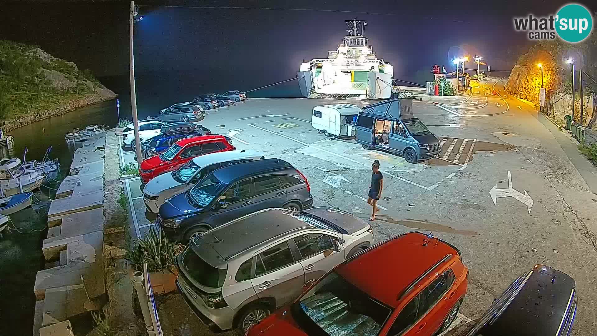 Webcam Prizna ferry port to Pag island