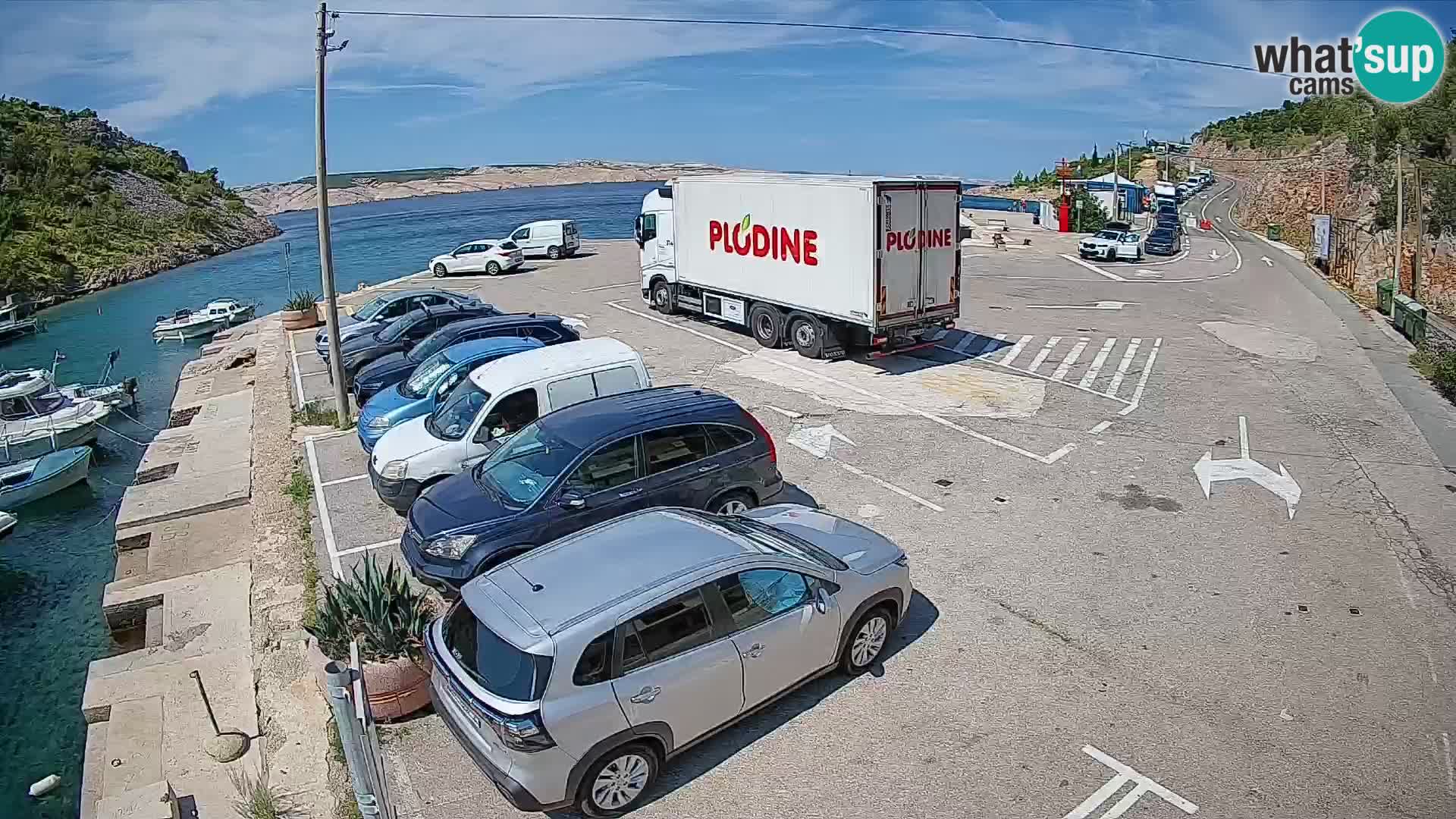 Webcam Prizna ferry port to Pag island