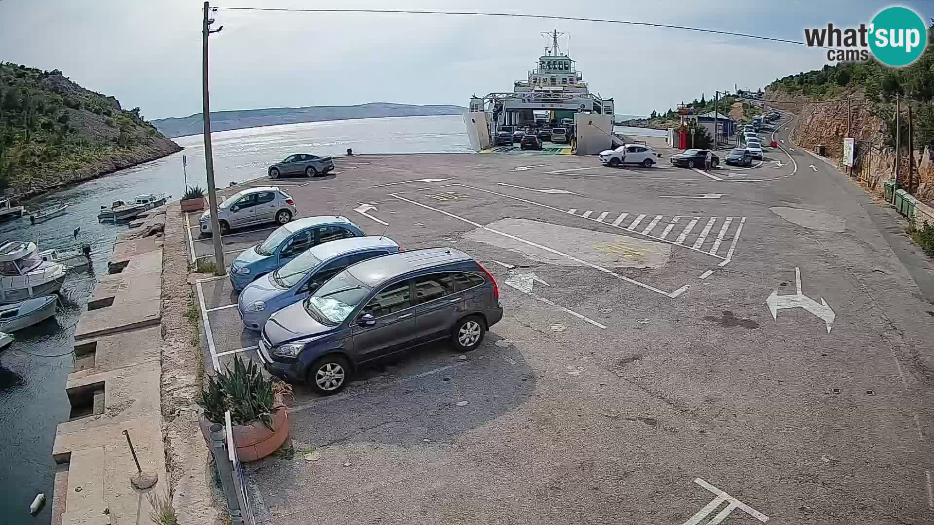 Webcam port de ferry de Prizna – vers l’île de Pag