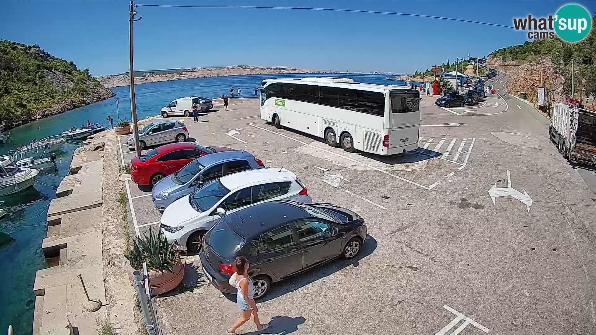 Webcam Prizna ferry port to Pag island