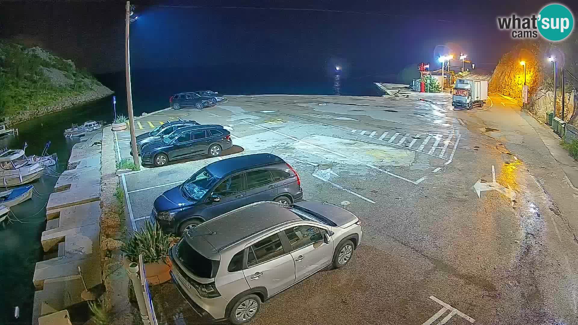 Webcam port de ferry de Prizna – vers l’île de Pag
