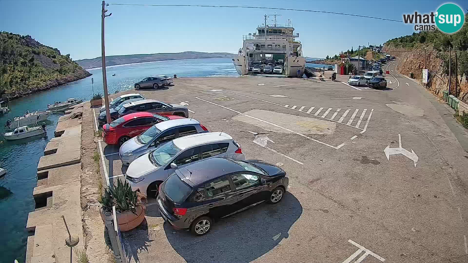 Webcam Prizna ferry port to Pag island
