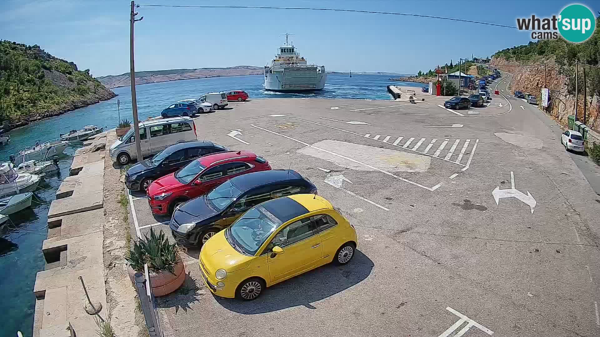 Webcam Prizna ferry port to Pag island