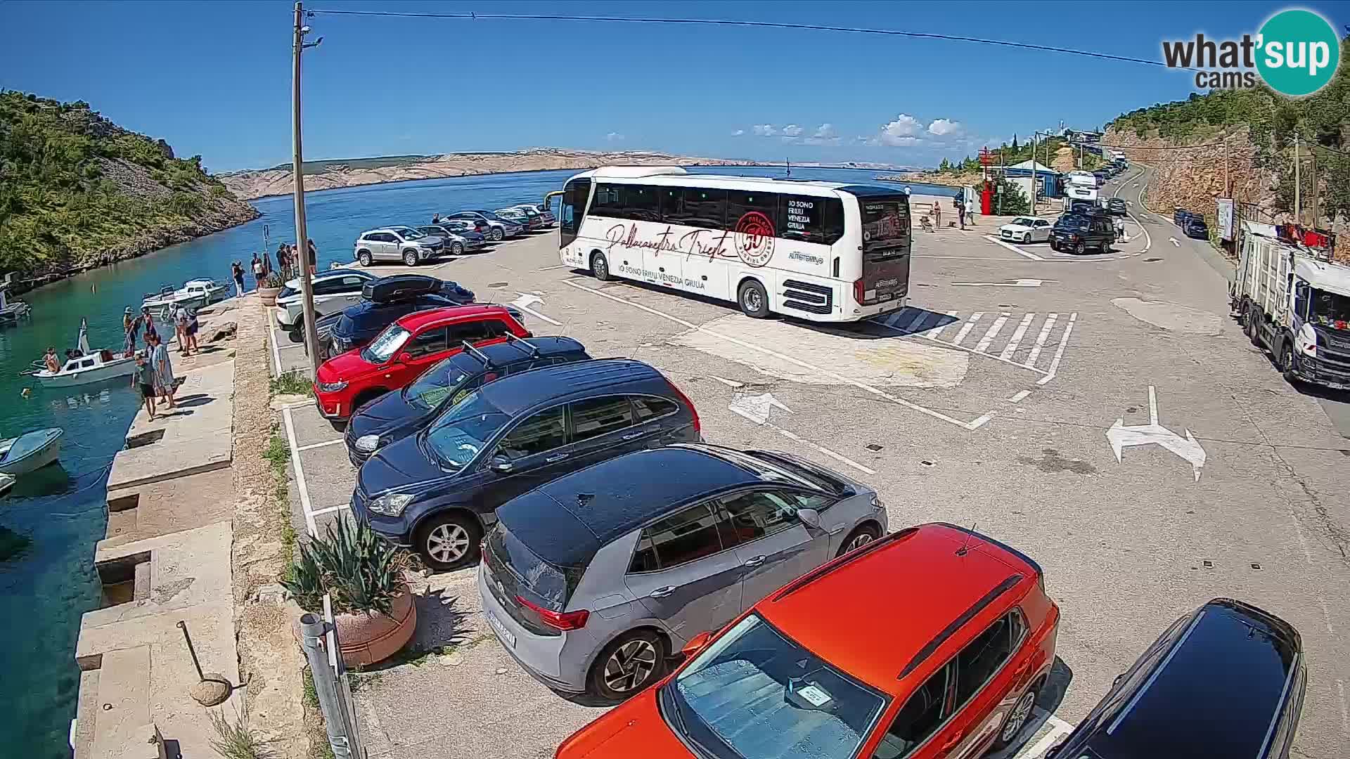 Webcam port de ferry de Prizna – vers l’île de Pag