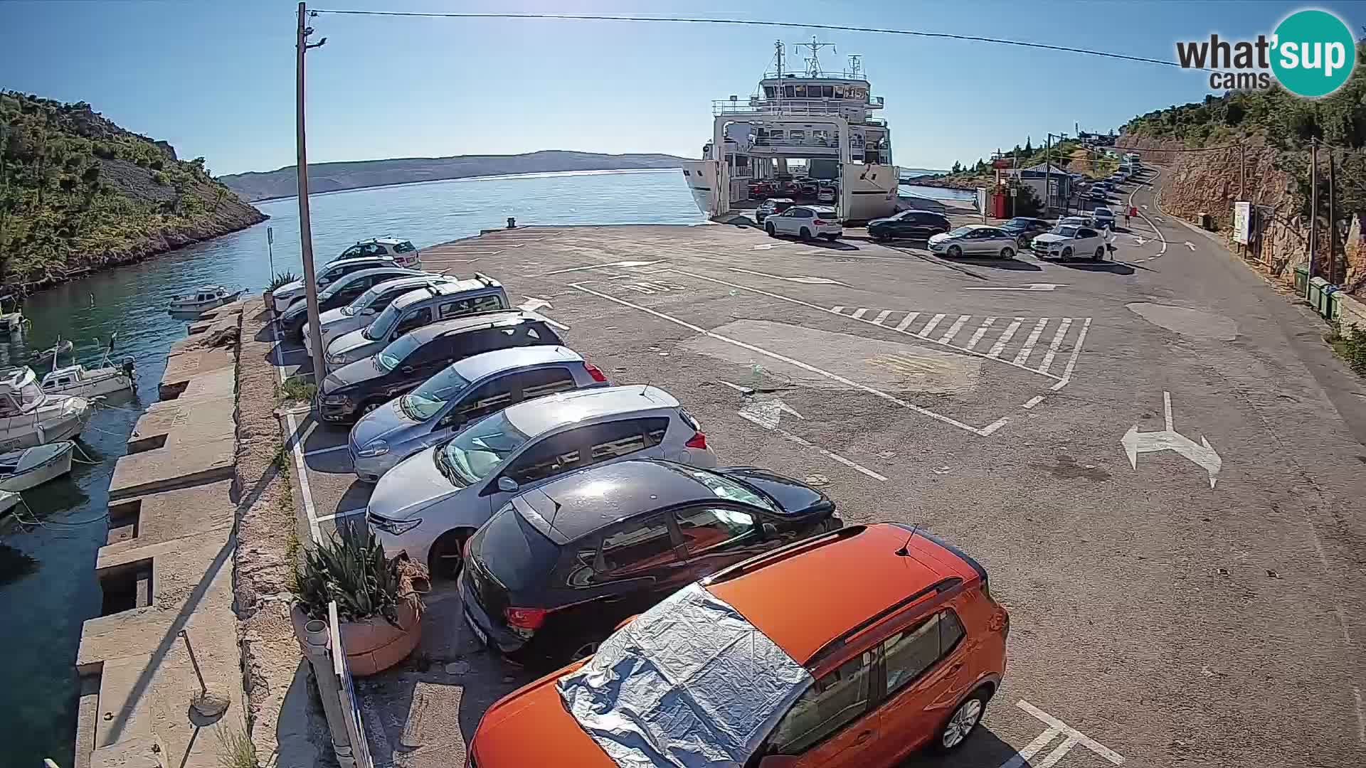 Webcam Fährhafen Prizna – zur Insel Pag