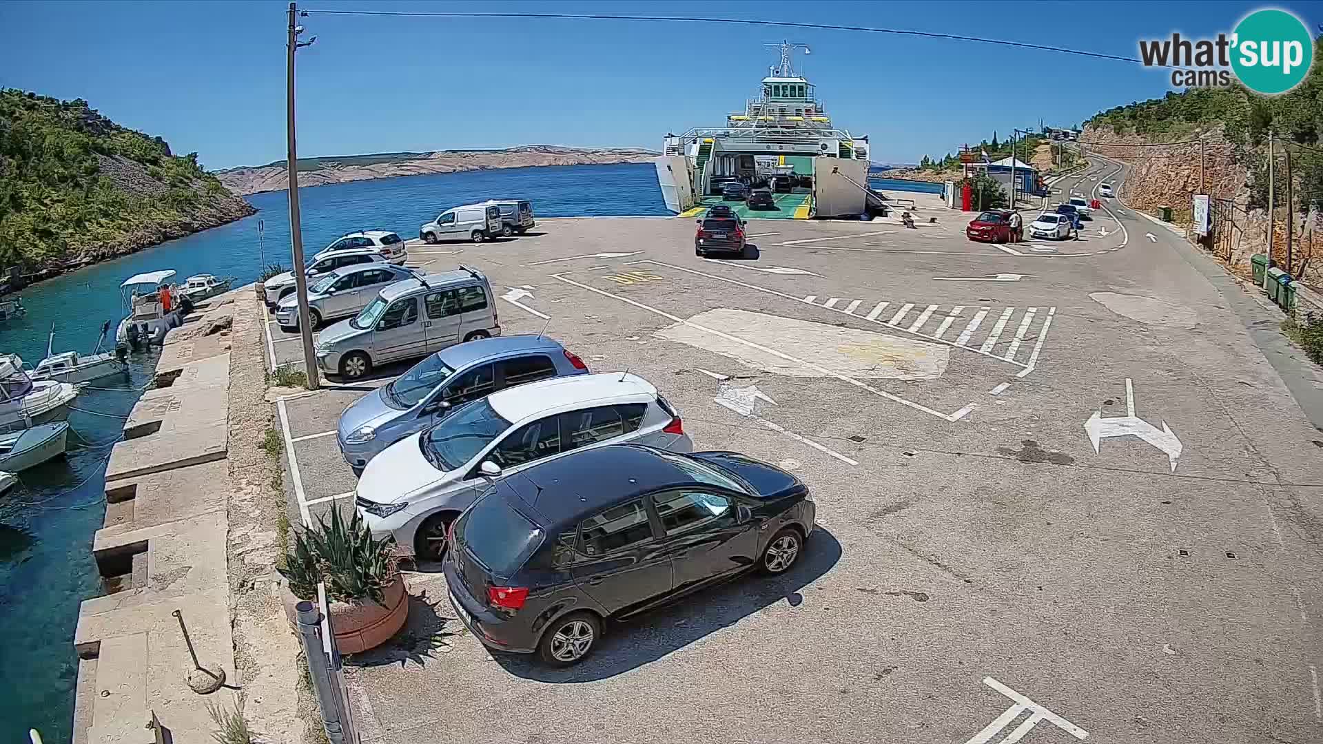 Webcam Fährhafen Prizna – zur Insel Pag