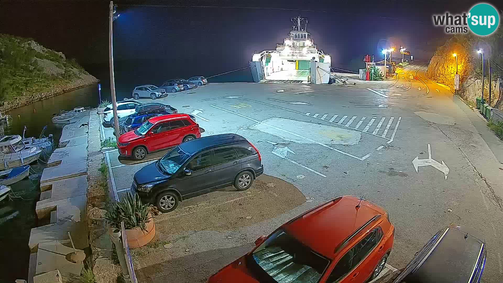 Webcam port de ferry de Prizna – vers l’île de Pag