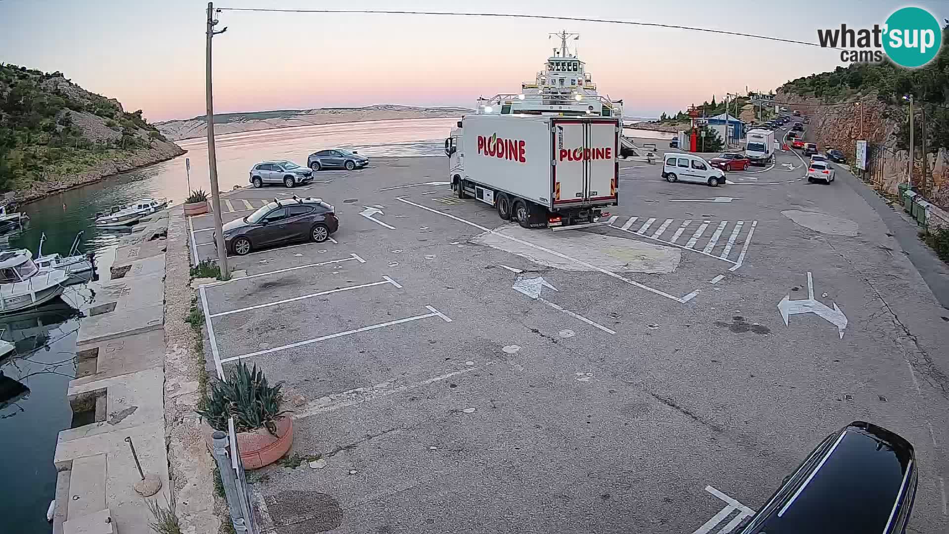 Webcam port de ferry de Prizna – vers l’île de Pag