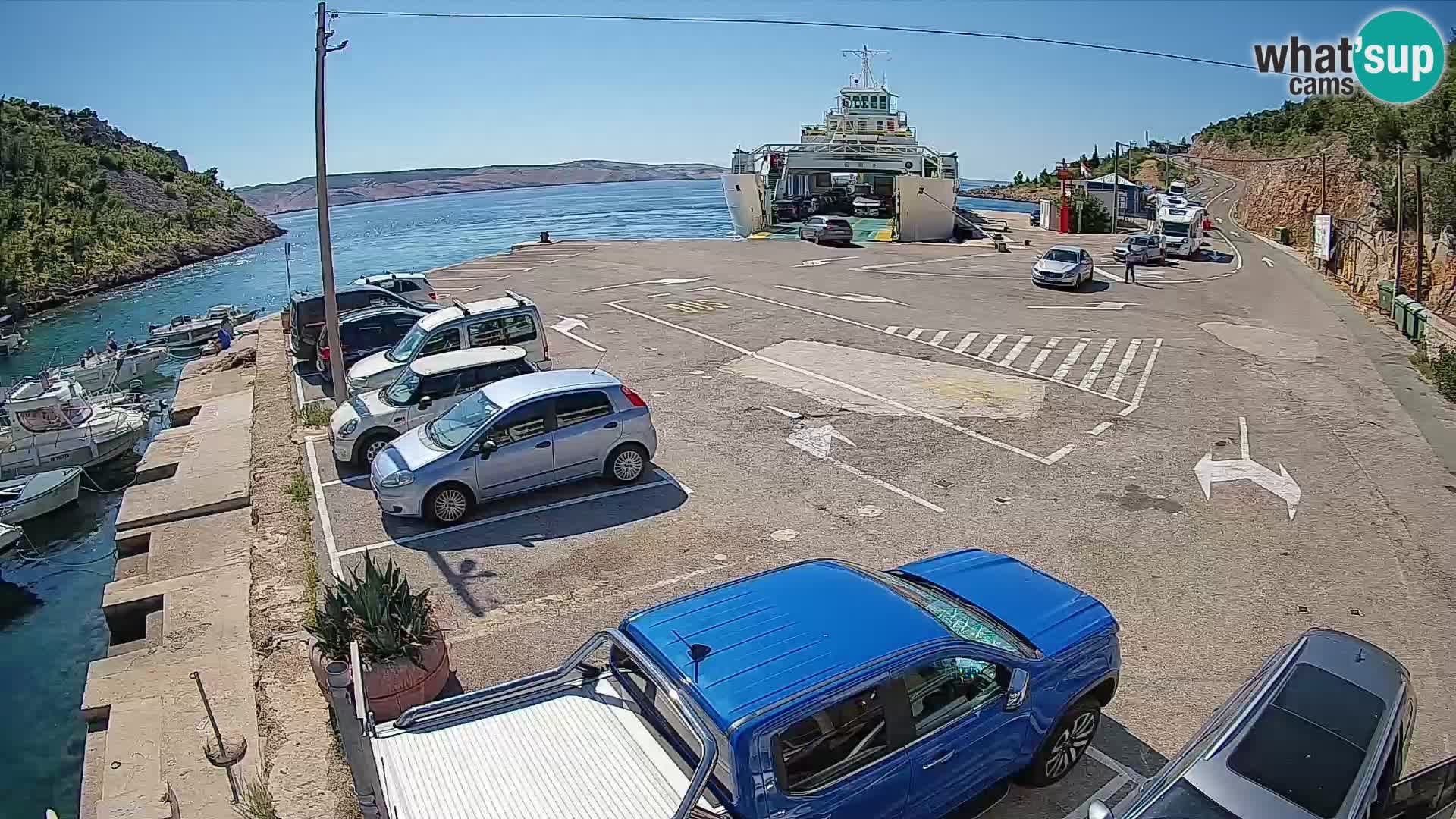 Webcam port de ferry de Prizna – vers l’île de Pag