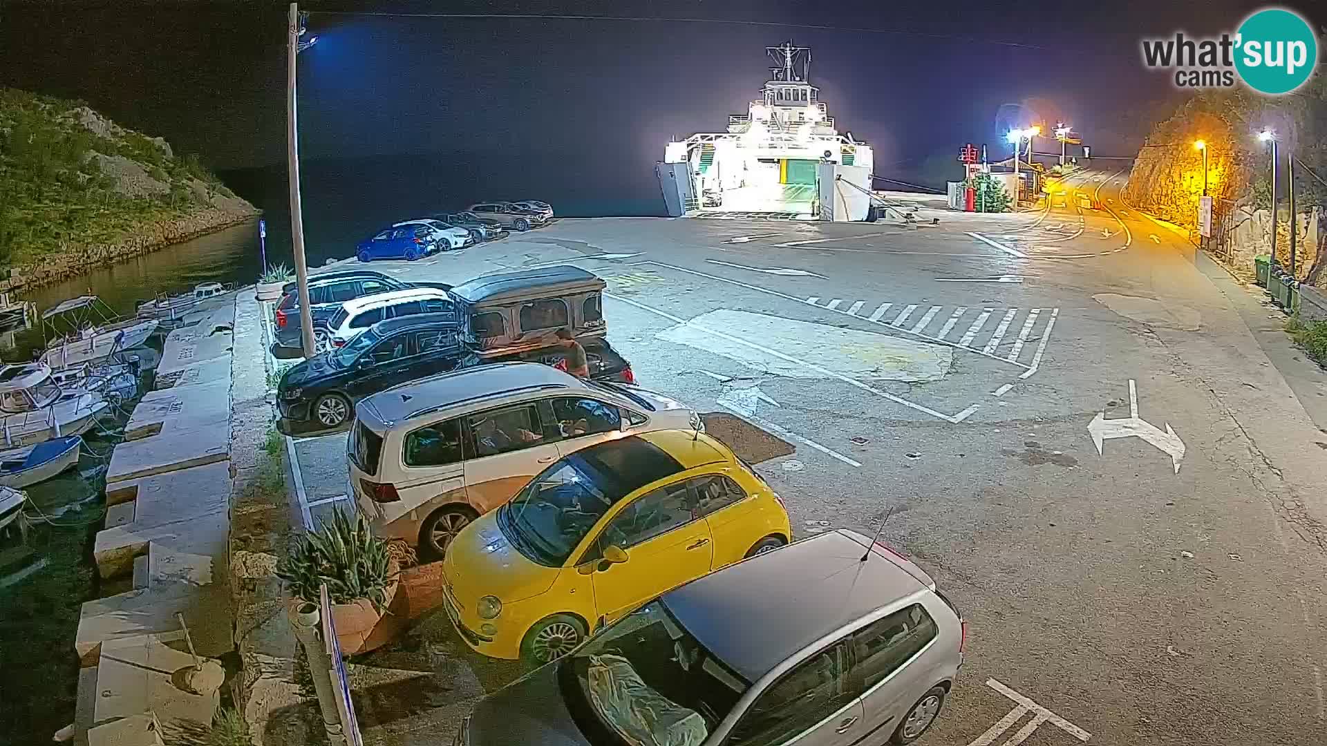 Webcam port de ferry de Prizna – vers l’île de Pag