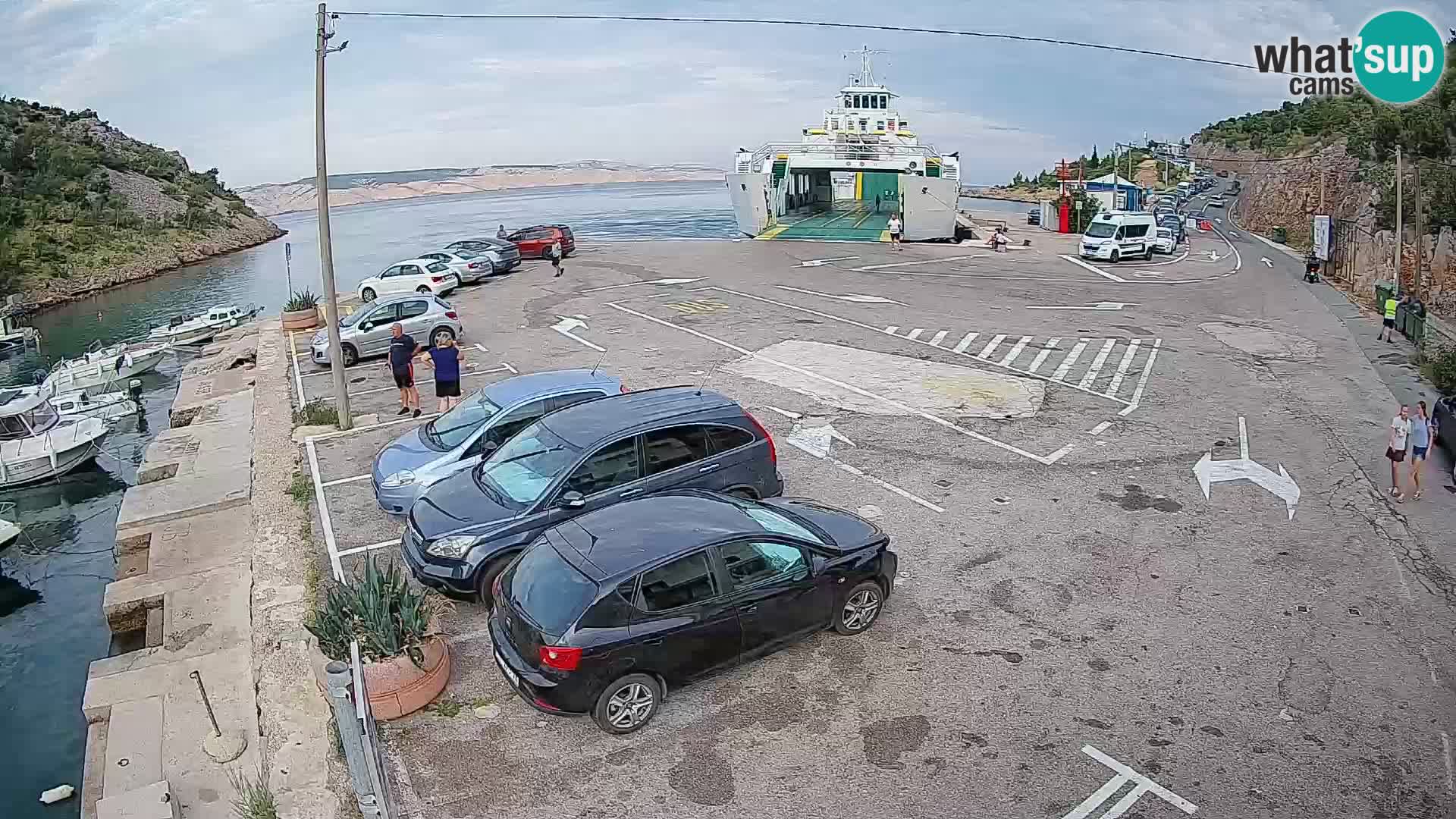 Webcam Prizna ferry port to Pag island
