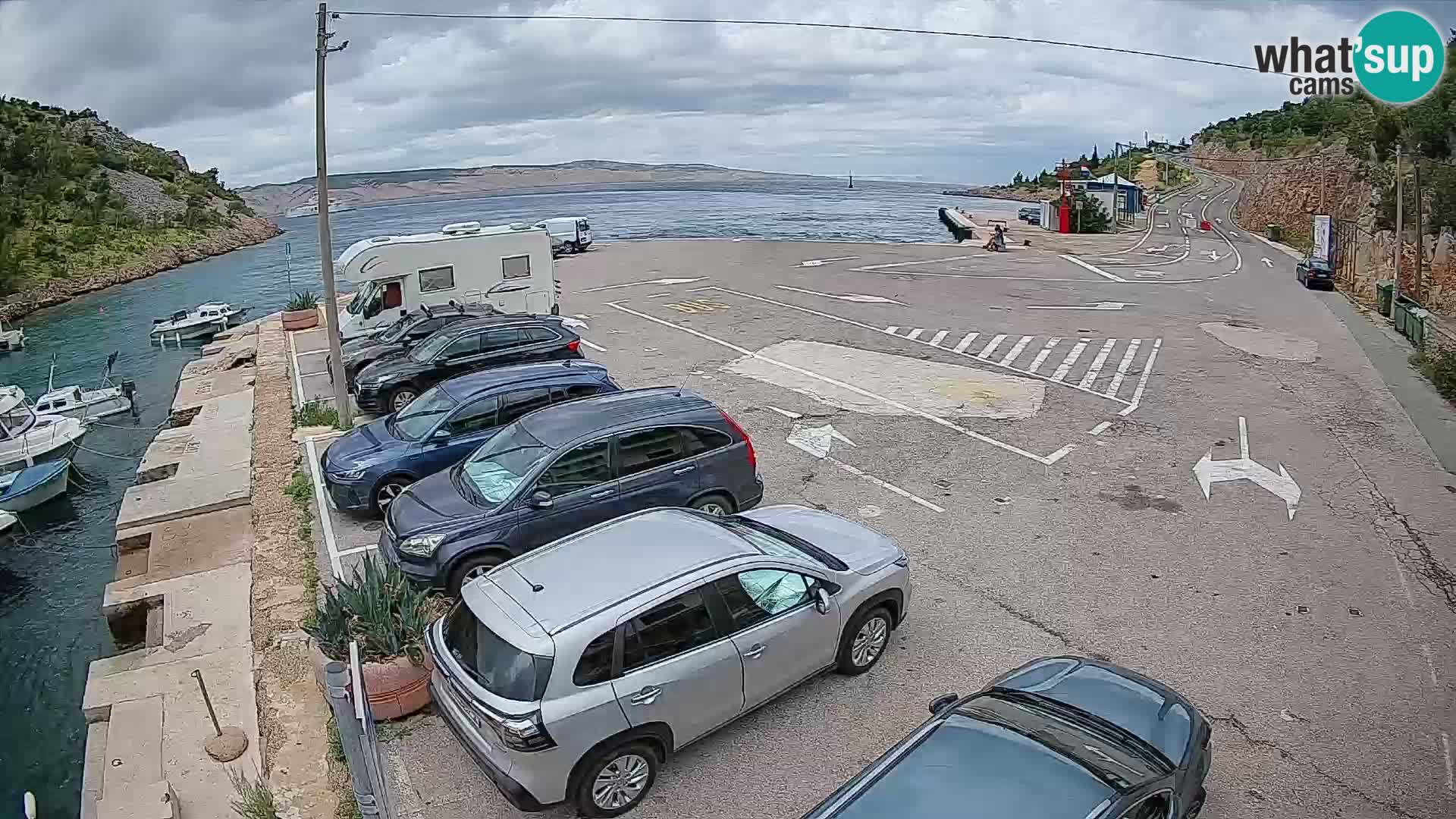 Webcam Prizna ferry port to Pag island