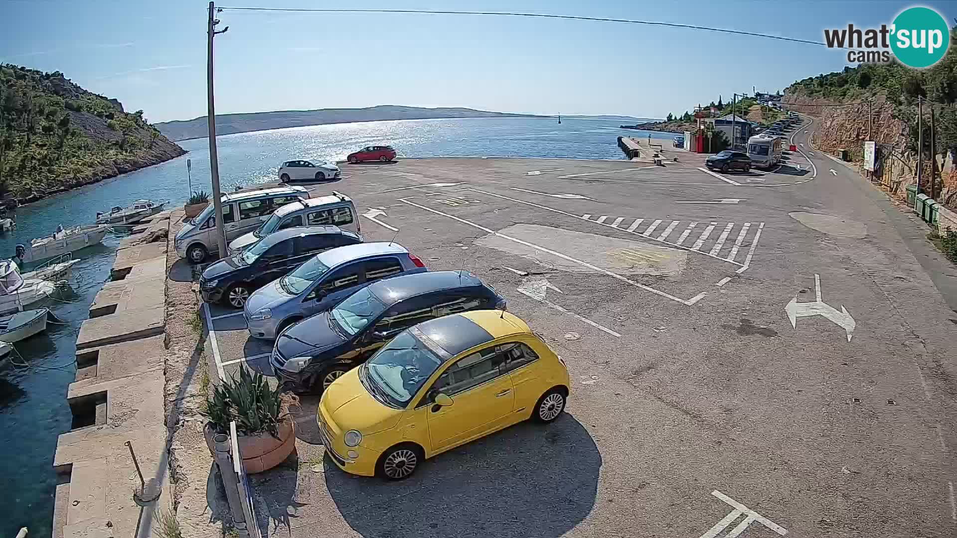 Webcam port de ferry de Prizna – vers l’île de Pag